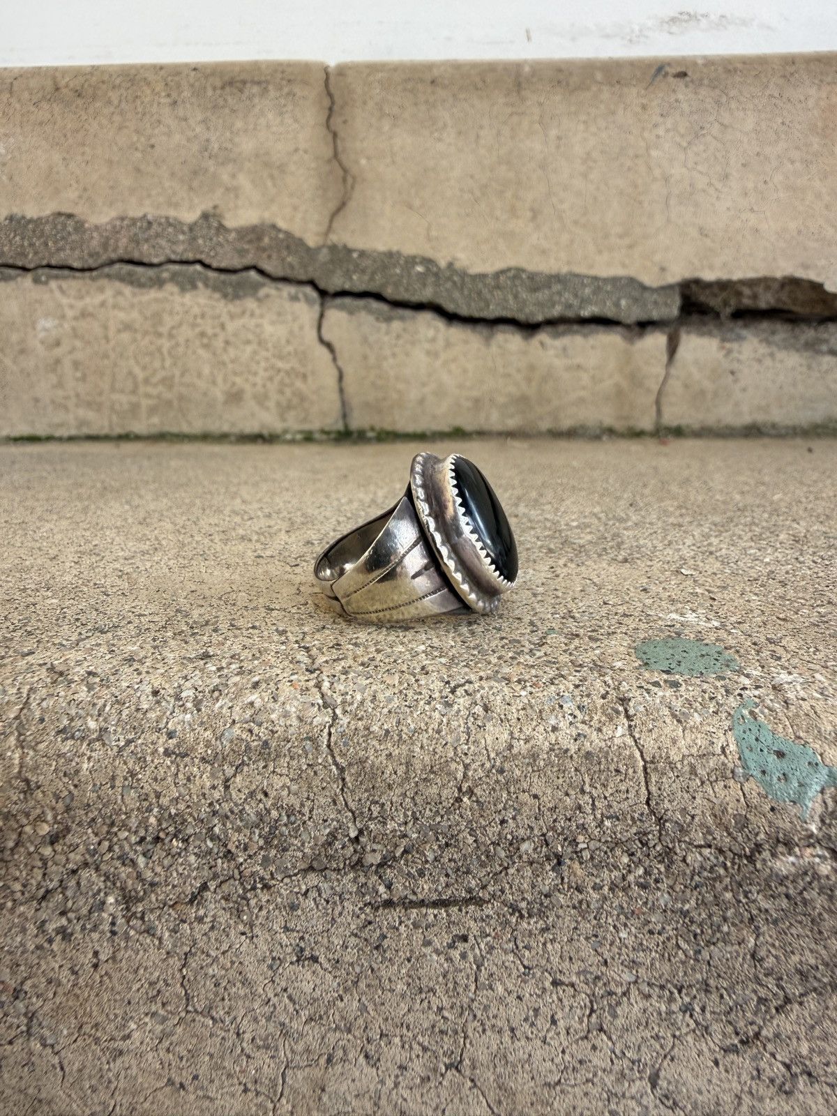 Sterling Silver Navajo Onyx Ring Size ONE SIZE - 4 Thumbnail