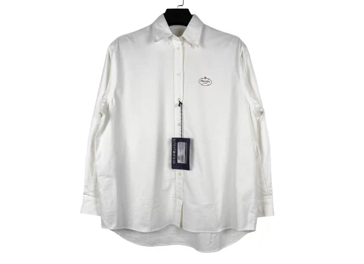 Prada PRADA Button-Down Elegant Solid Long Sleeve Shirt J31 Size US XS / EU 42 / 0 - 1 Thumbnail