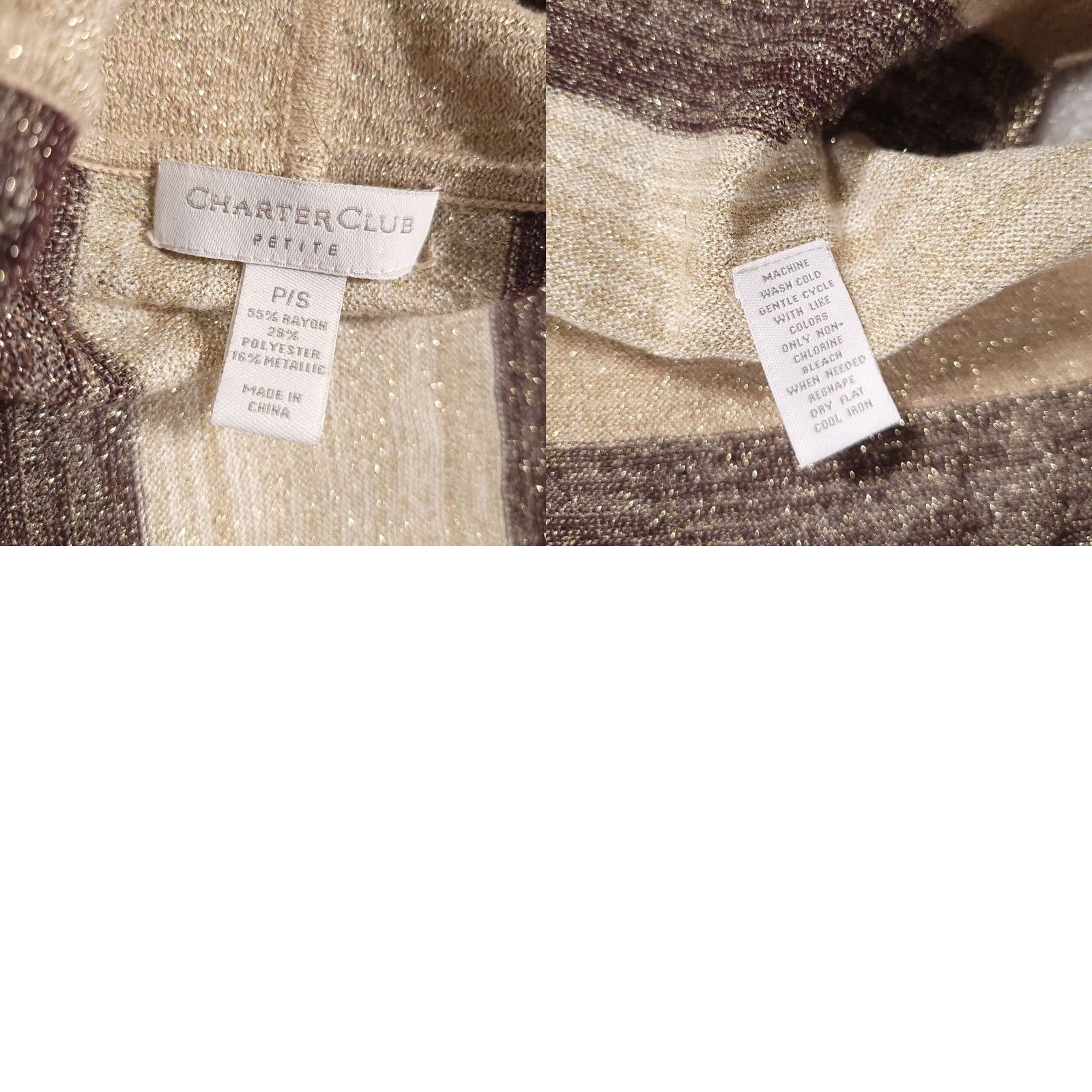 Charter Club Charter Club Cardigan Knit Brown Open Front Glitter Women's Petite Small Size S / US 4 / IT 40 - 9 Thumbnail
