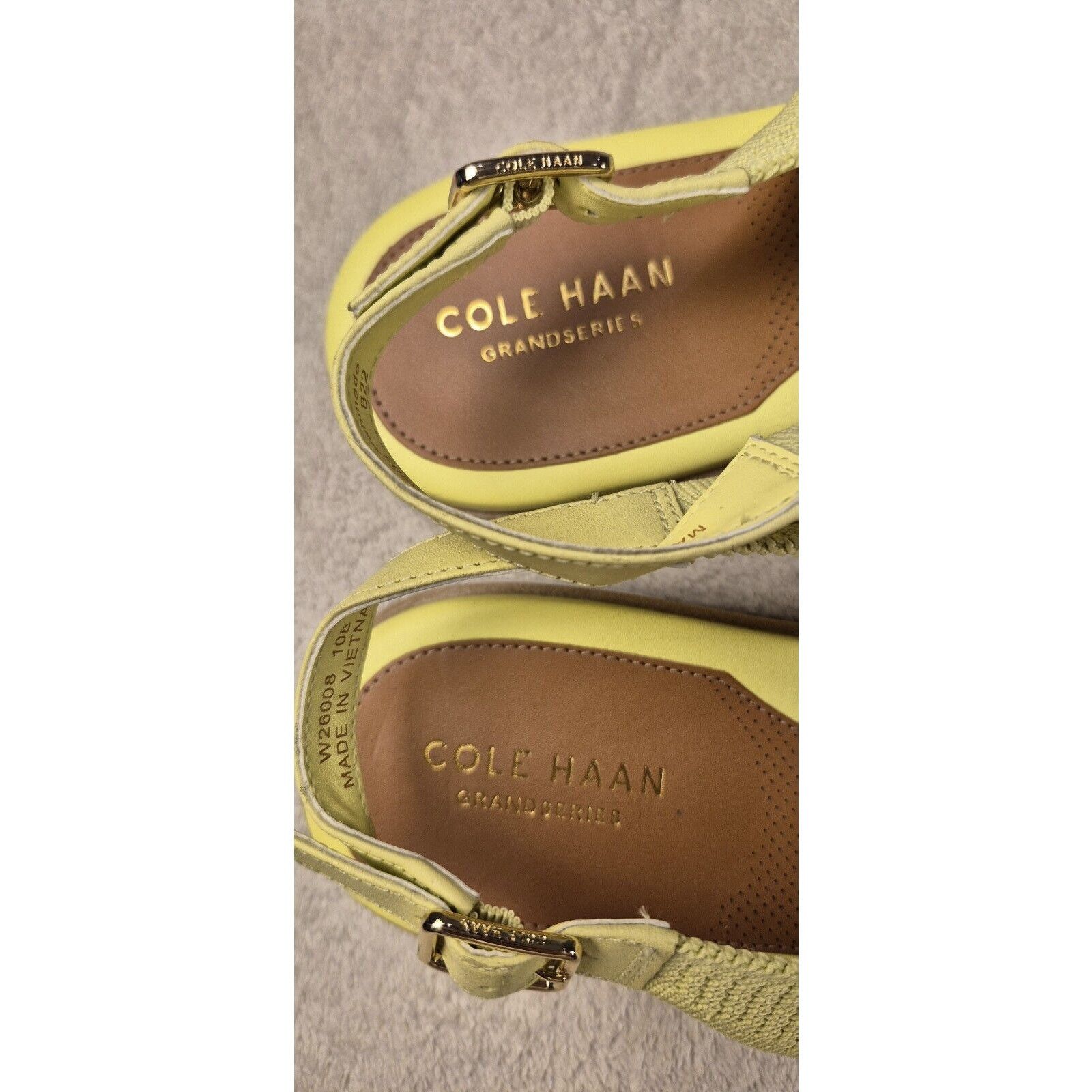 Cole Haan Cole Haan Women's Sandal Size 10 Yellow Knit Slingback Flat Size US 10 / IT 40 - 8 Thumbnail
