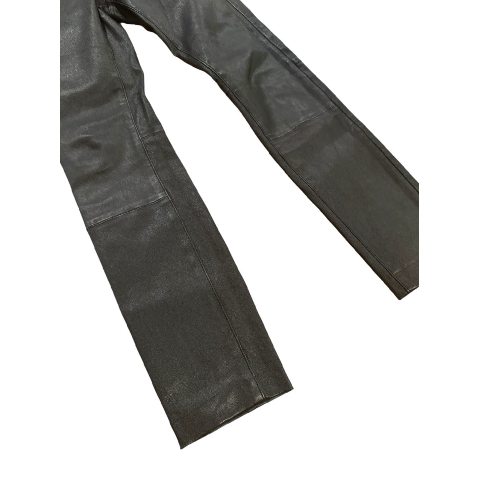 Vince Vince 100% Lamb Leather Pants Women Slim Size 0 Black Knitted 31in Ankle Regular Pants Womens Season Spring Summer Fall Party/Cocktail Casual Size 25" / US 0 / IT 36 - 3 Thumbnail
