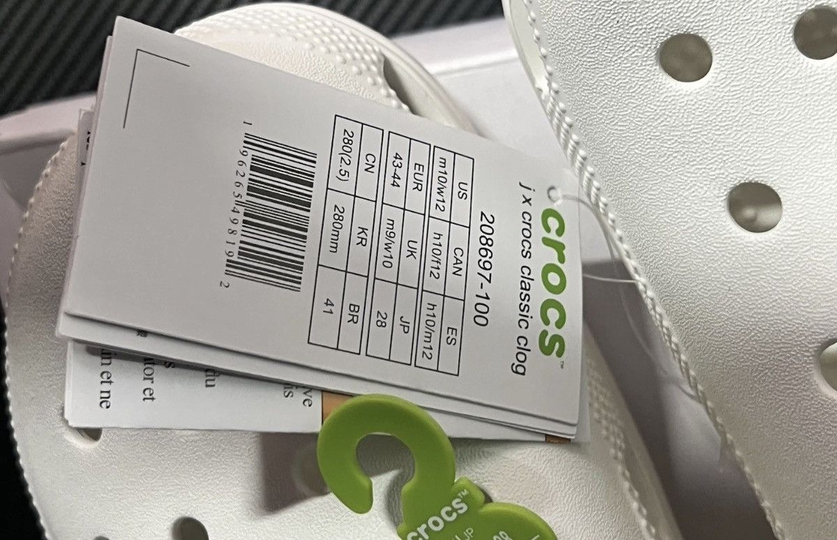 JJJJound JJJJound x Crocs Classic Clog White Size US 10 (M) - In Hand Size US 10 / EU 43 - 9 Thumbnail