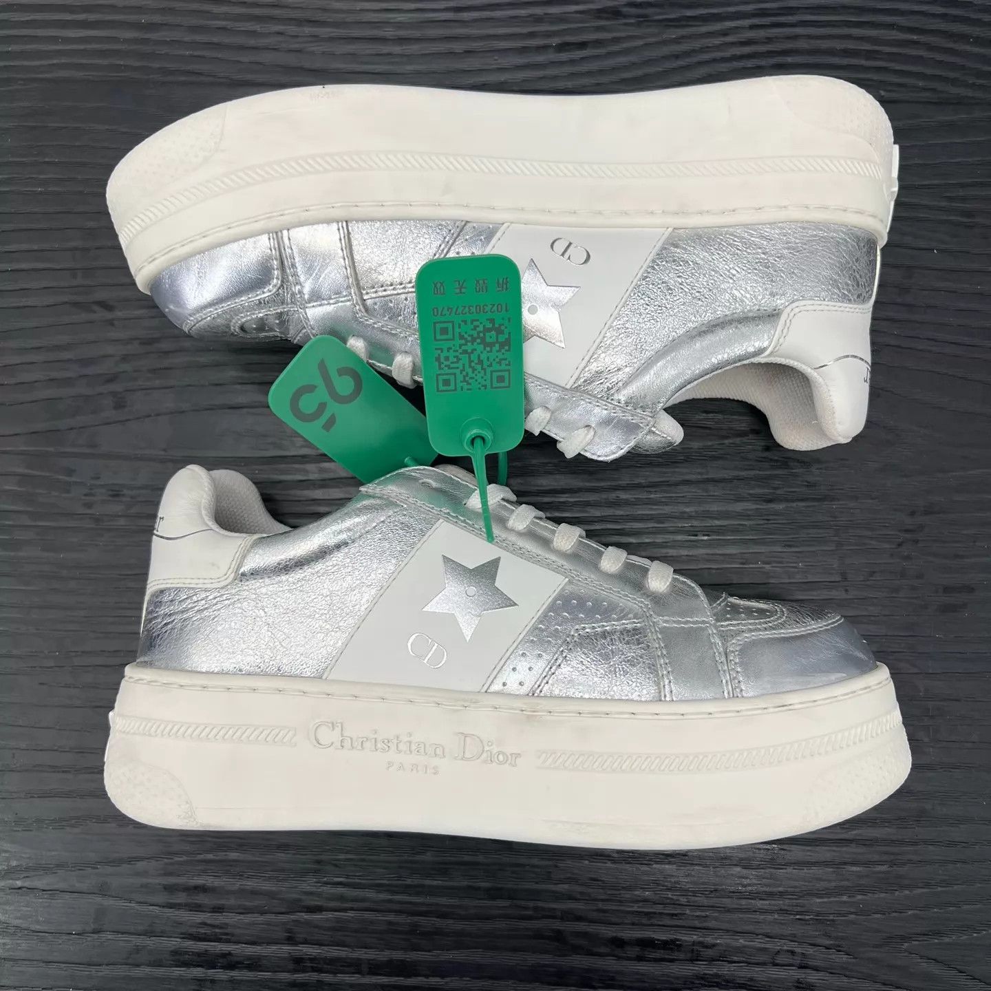 Dior Dior Star CD Silver Sneakers 35.5 New Size US 5 / IT 35 - 3 Thumbnail