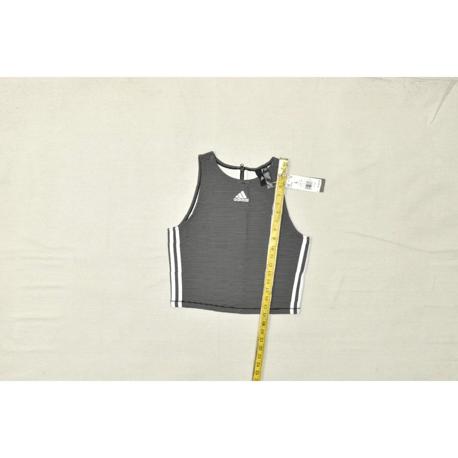 Adidas Adidas Women's AAC Tank Top Size Large Black White Striped Full Back Zip NEW Tank Top Shirt Womens L Black White Striped Zip Back Casual Spring Summer Size L / US 10 / IT 46 - 3 Thumbnail