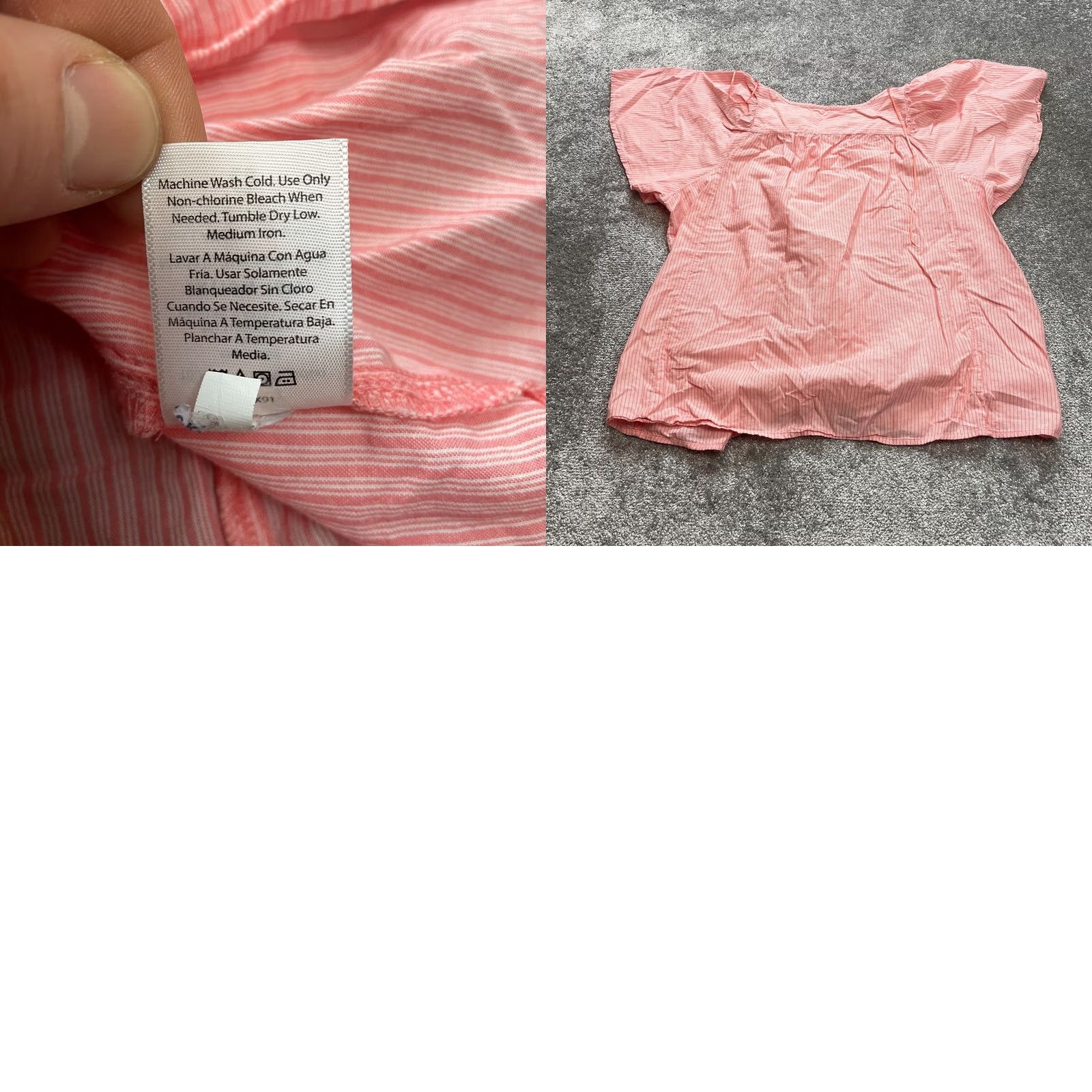 Vintage Terra & Sky Blouse Shirt Womens 1X 16W-18W Pink Cotton Top Knit Long Sleeve V-Neck Button Casual Style Basic Size XL / US 12-14 / IT 48-50 - 8 Thumbnail