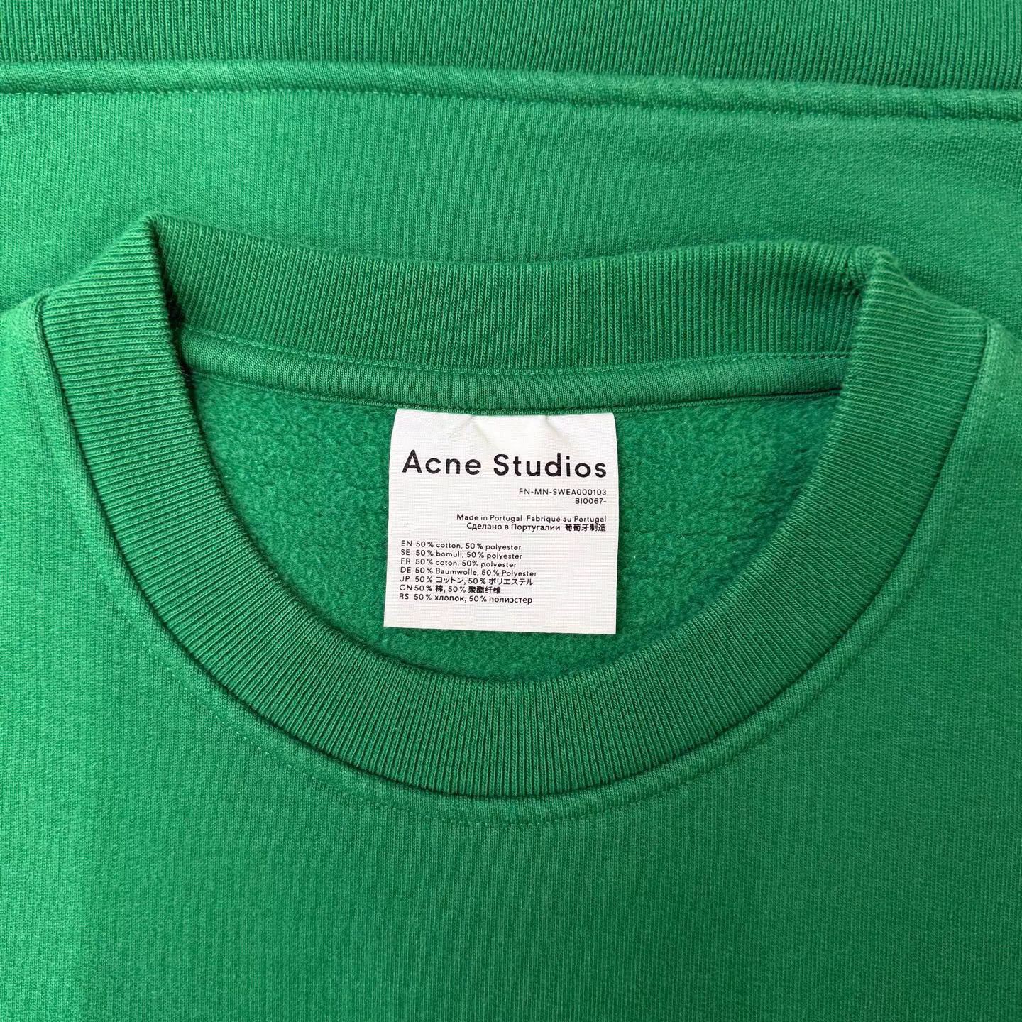 Acne Studios Acne Studios Solid Green Crew Neck Sweatshirt Q10 Size US M / EU 48-50 / 2 - 2 Thumbnail
