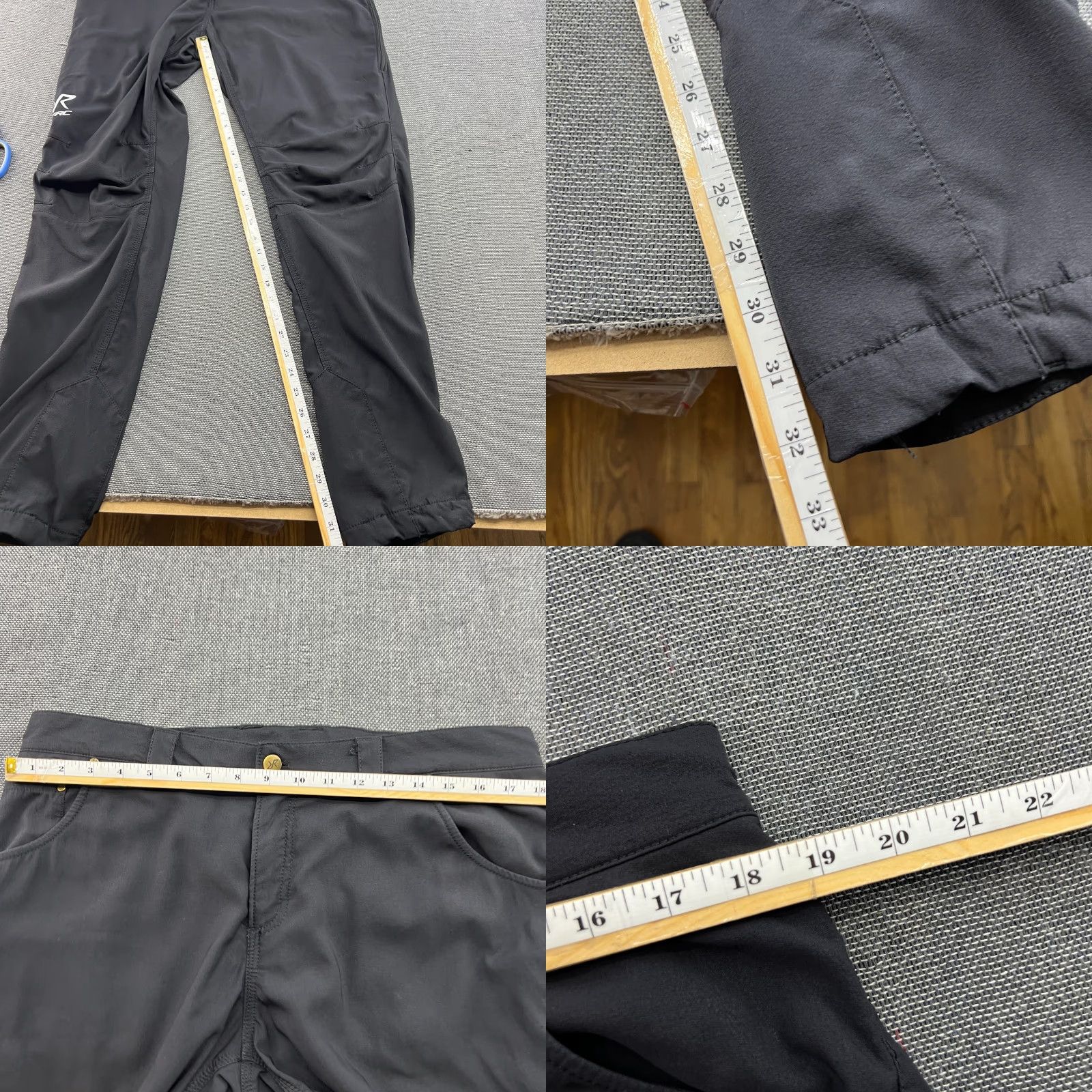 Vintage Revolution Race Adrenaline Outdoor Pants Mens XL Black Track Pants Stretch Hiking Jeans Trekking Trousers Size US 36 / EU 52 - 8 Thumbnail