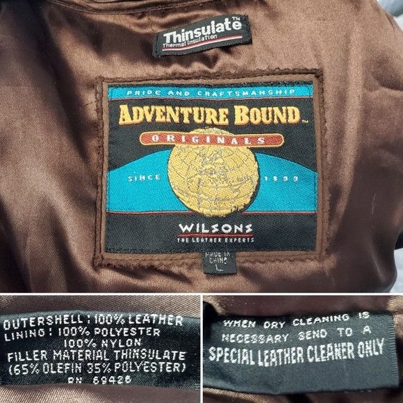 Vintage × Wilsons Leather Vintage 90s y2k Adventure Bound Aviator Bomber Brown Nubuck Size L / US 10 / IT 46 - 5 Thumbnail