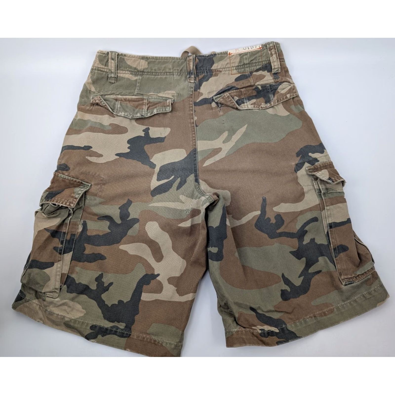 American Eagle Outfitters VINTAGE American Eagle Cargo Shorts Mens 29 Camo Military Drawstring Y2K Distressed Camouflage Pocketed 90s Army Grunge Preppy Casual Mens Size US 29 - 3 Thumbnail