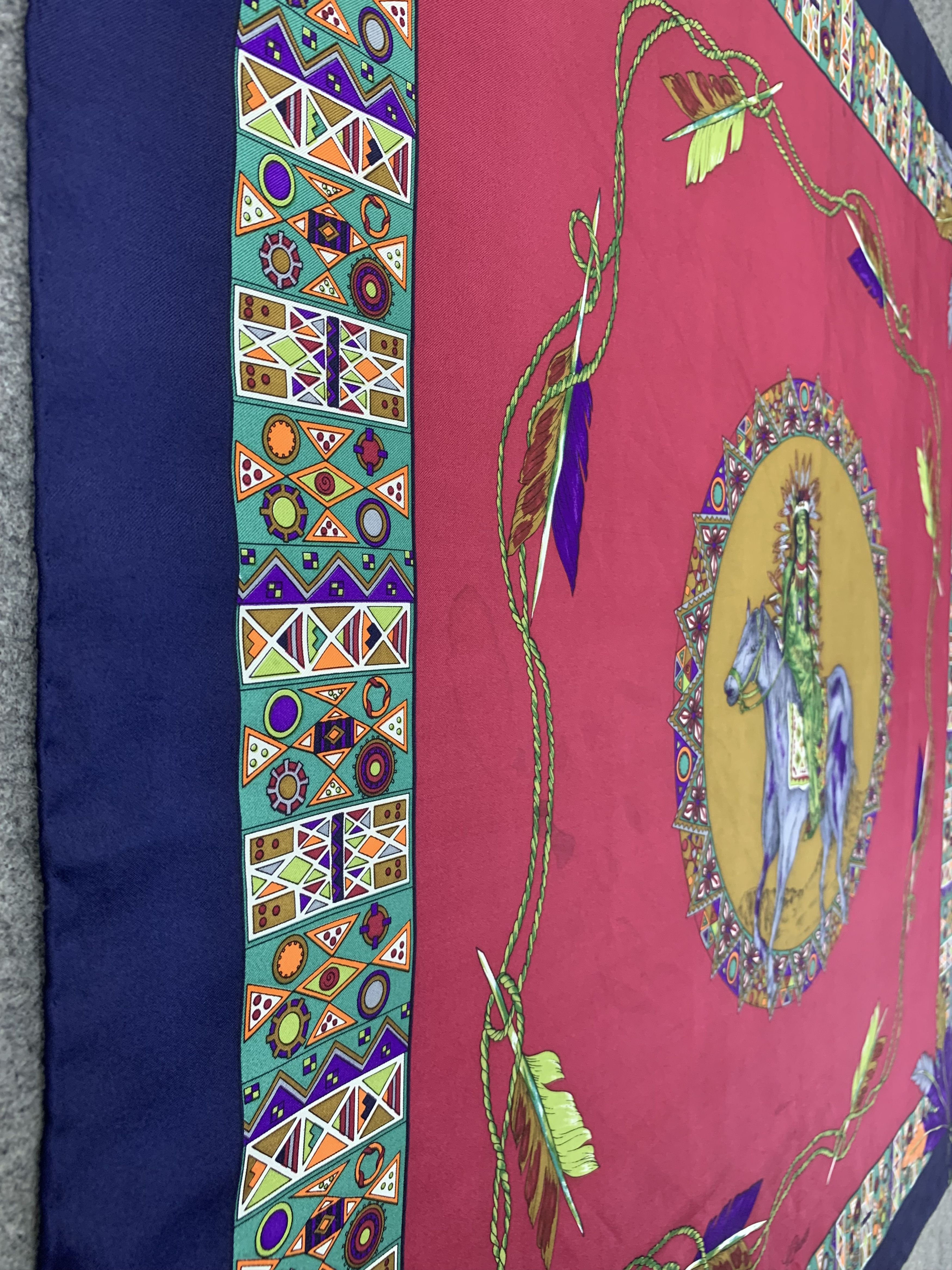 Vintage Lui Chantant silk scarf square foulards A5553 Size ONE SIZE - 5 Thumbnail
