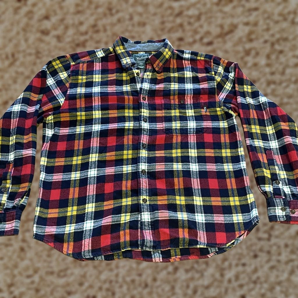 Vintage Woolrich Shirt Mens Large Plaid Flannel Button Down Red Yellow Navy Outdoor Size US L / EU 52-54 / 3 - 1 Thumbnail