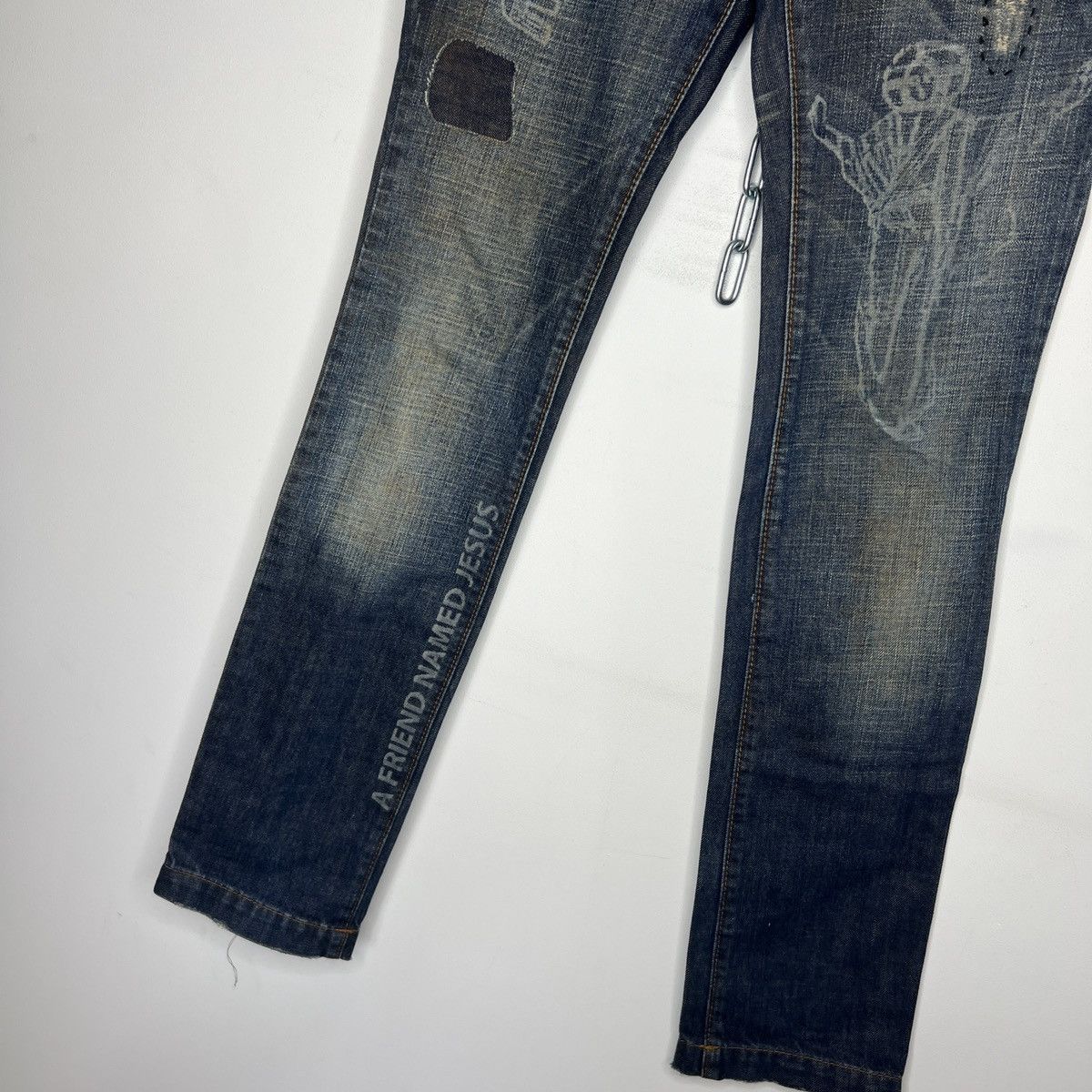 Dsquared2 × Japanese Brand × Vintage Vintage Dsquared2 Distress Denim Jeans Jesus Hope Y2K Size 27" / US 4 / IT 40 - 3 Thumbnail