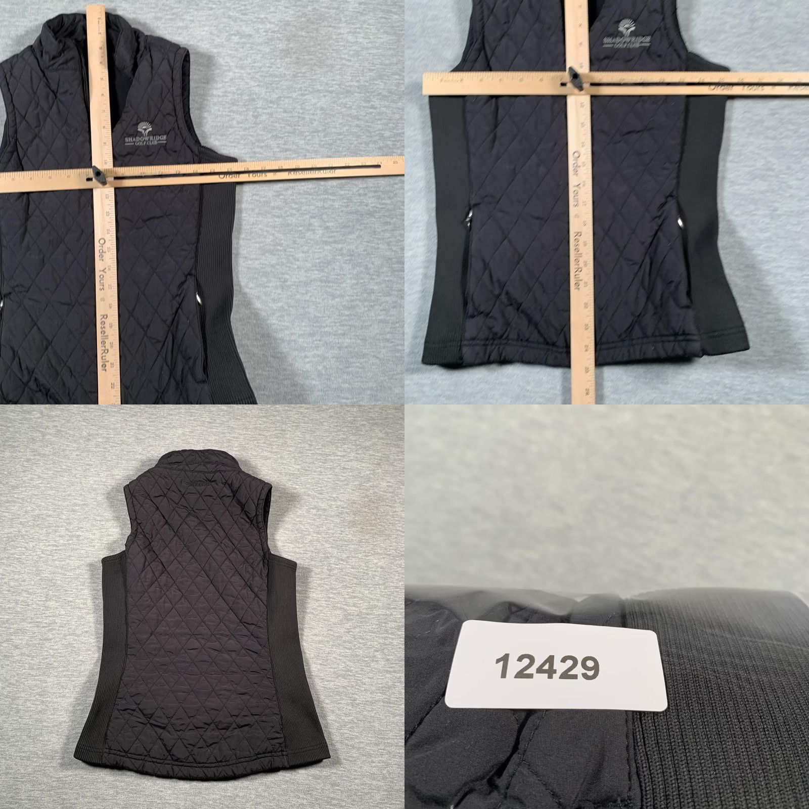 Logo 7 VINTAGE Straight Down Vest Womens XS Black Quilted Full Zip Shadowridge Golf Club Logo Size XS / US 0-2 / IT 36-38 - 8 Thumbnail