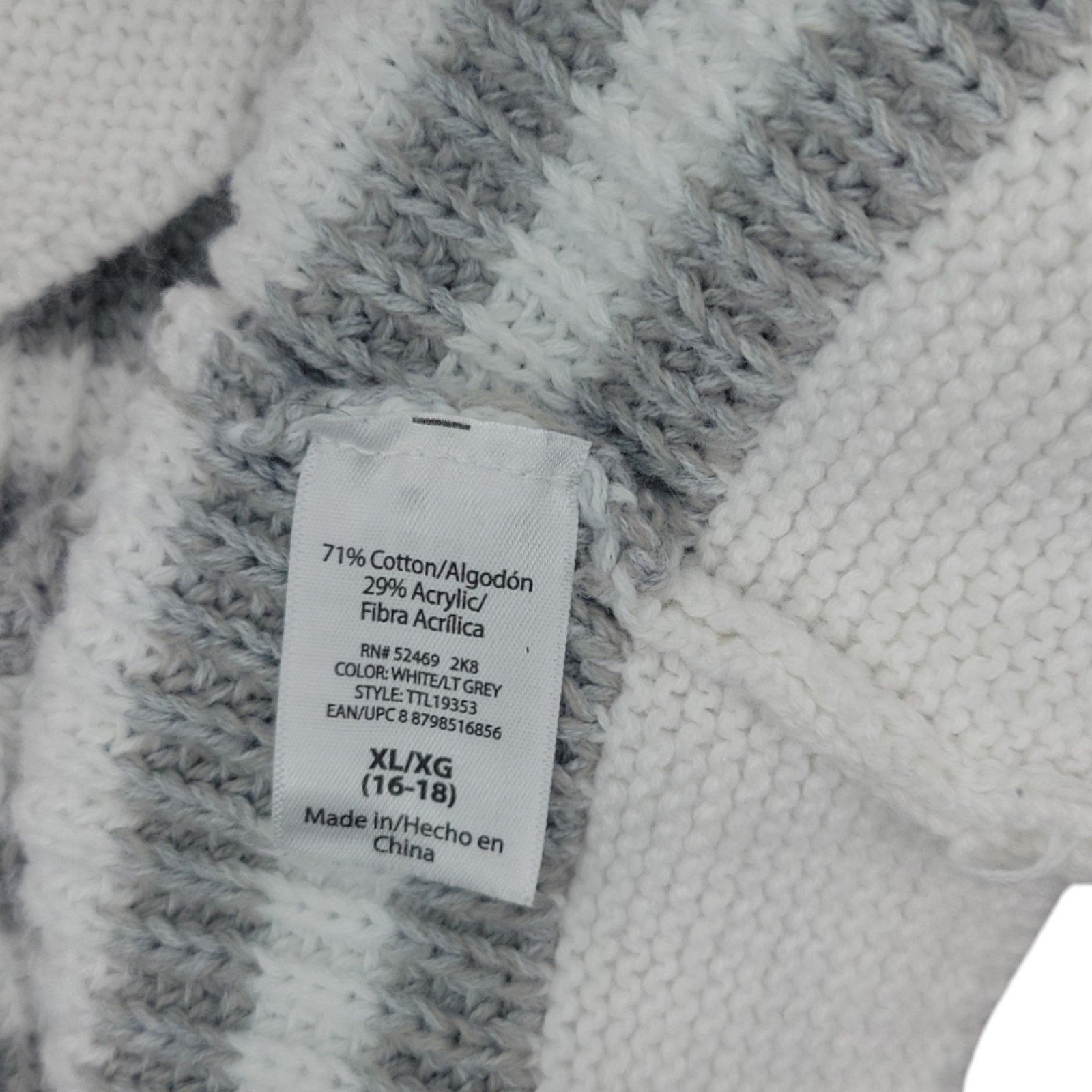 Other Womens XL Time and Tru grey-white boyfriend oversized hooded Size XL / US 12-14 / IT 48-50 - 12 Thumbnail