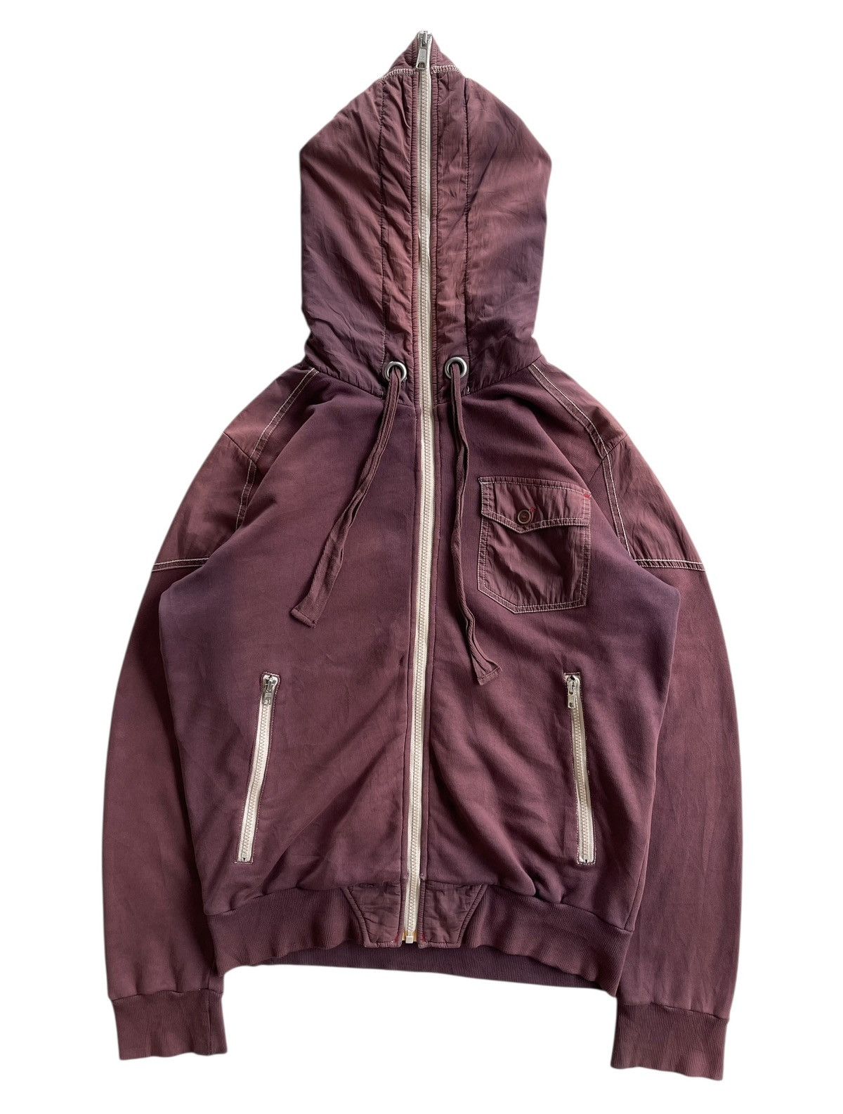 Japanese Brand BALL Sunfaded Burgundy Hooded Sweaters Size US M / EU 48-50 / 2 - 2 Thumbnail