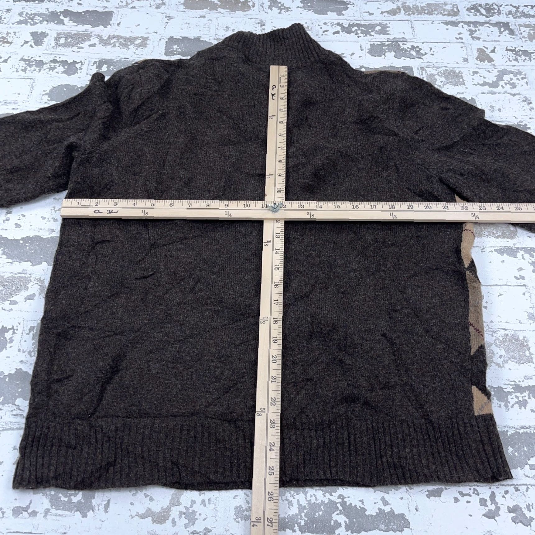 J.Crew J.CREW Sweater Men Large Brown Tan Pullover Wool Knit Diamond 1/4 Zip Size US XL / EU 56 / 4 - 6 Thumbnail
