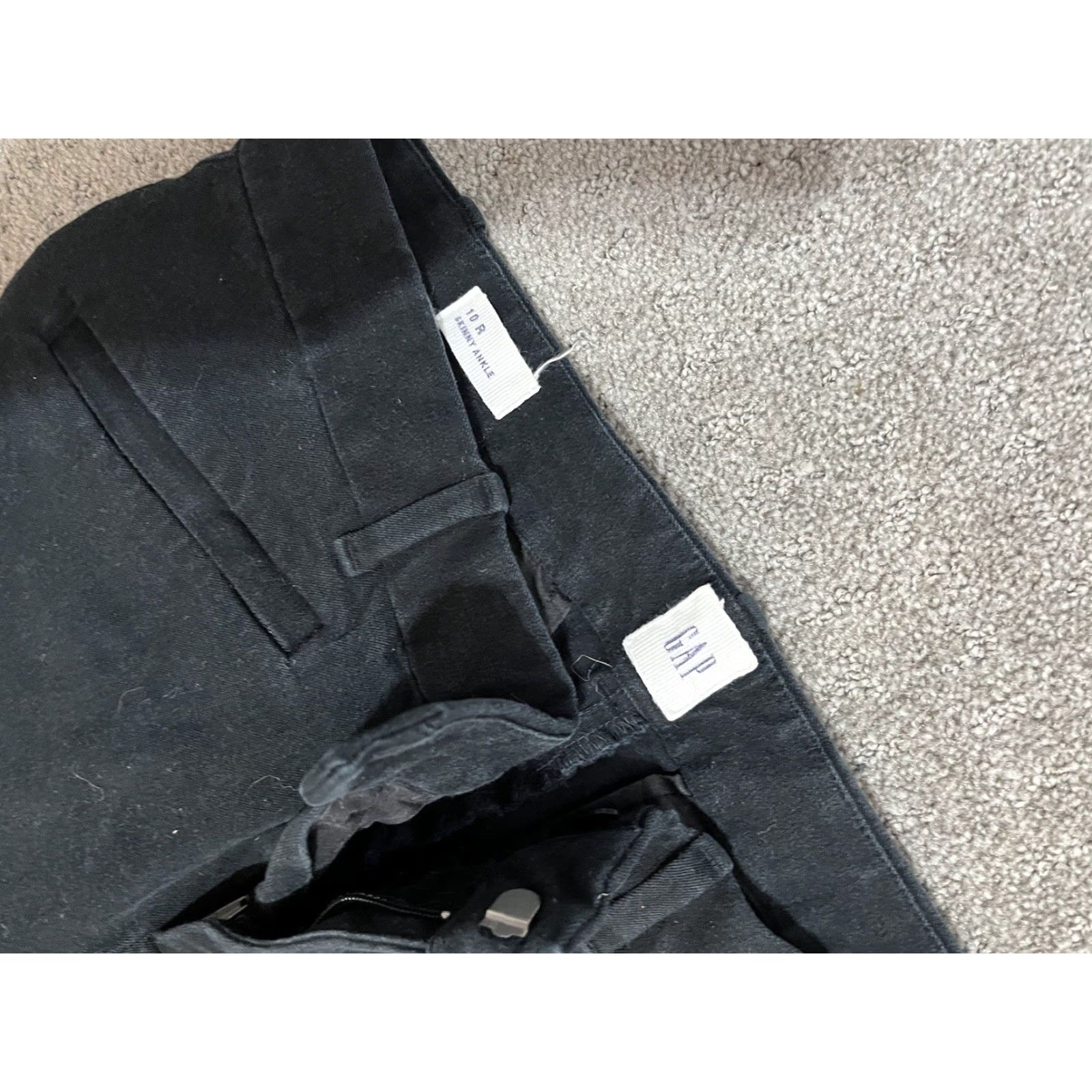 Gap WOMEN'S GAP BLACK CHAMBRAY SKINNY ANKLE PANTS SIZE 10R REGULAR BUSINESS CASUAL Size 32" / US 10 / IT 46 - 5 Thumbnail