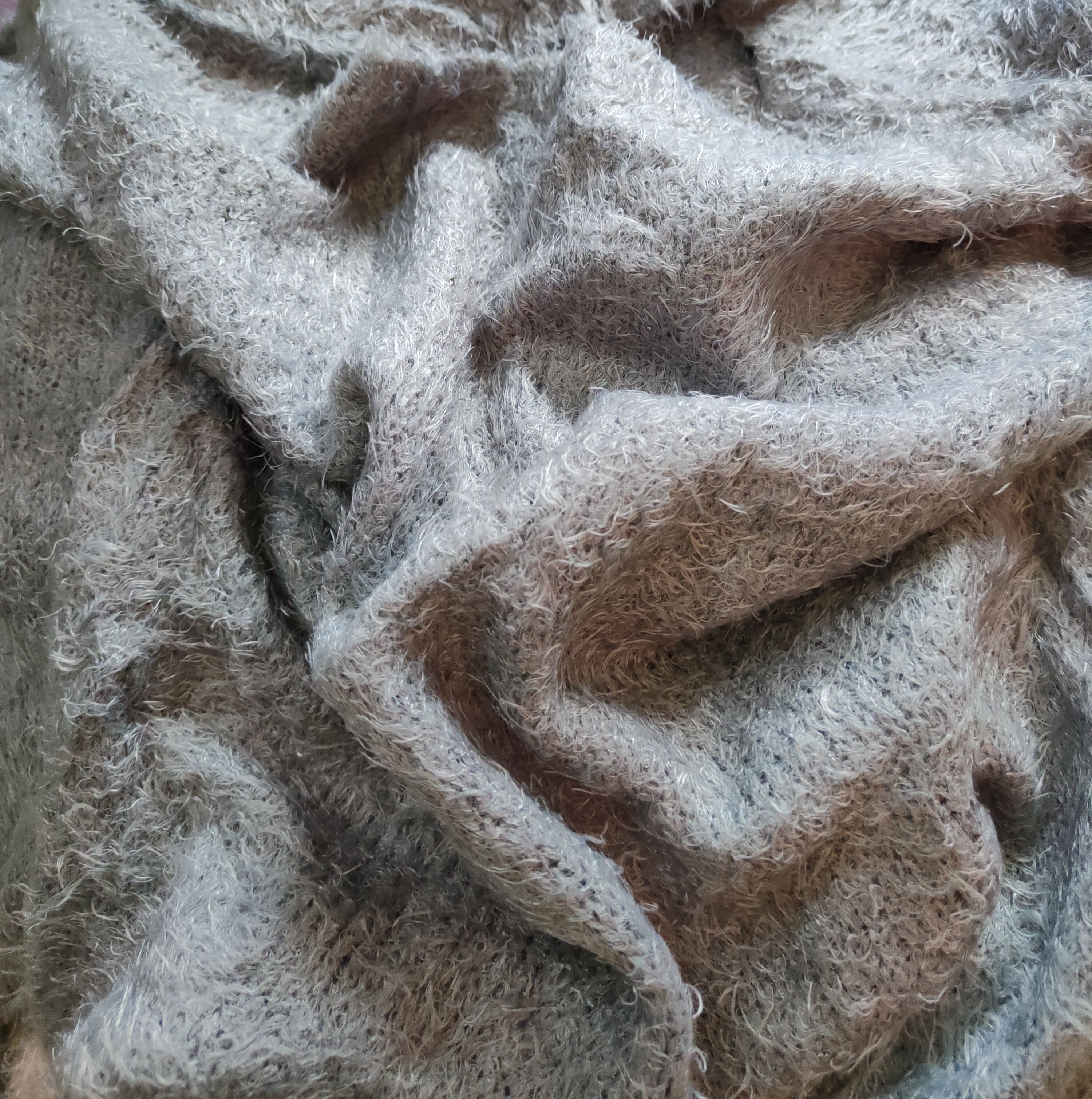 GU GU Dark Gray Shag Shaggy Fur Mohair Knitwear #S2094 Size S / US 4 / IT 40 - 10 Thumbnail