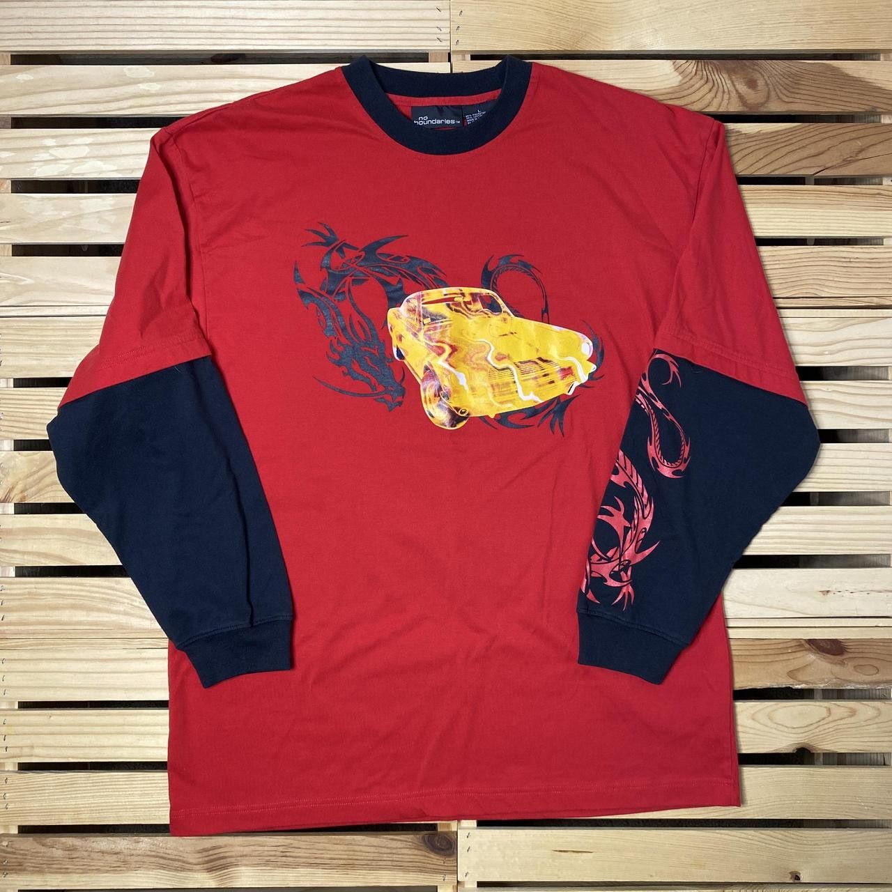 Other Vintage No Boundaries Red Dragon Sleeve Skate Tee Size Large Size US L / EU 52-54 / 3 - 1 Thumbnail