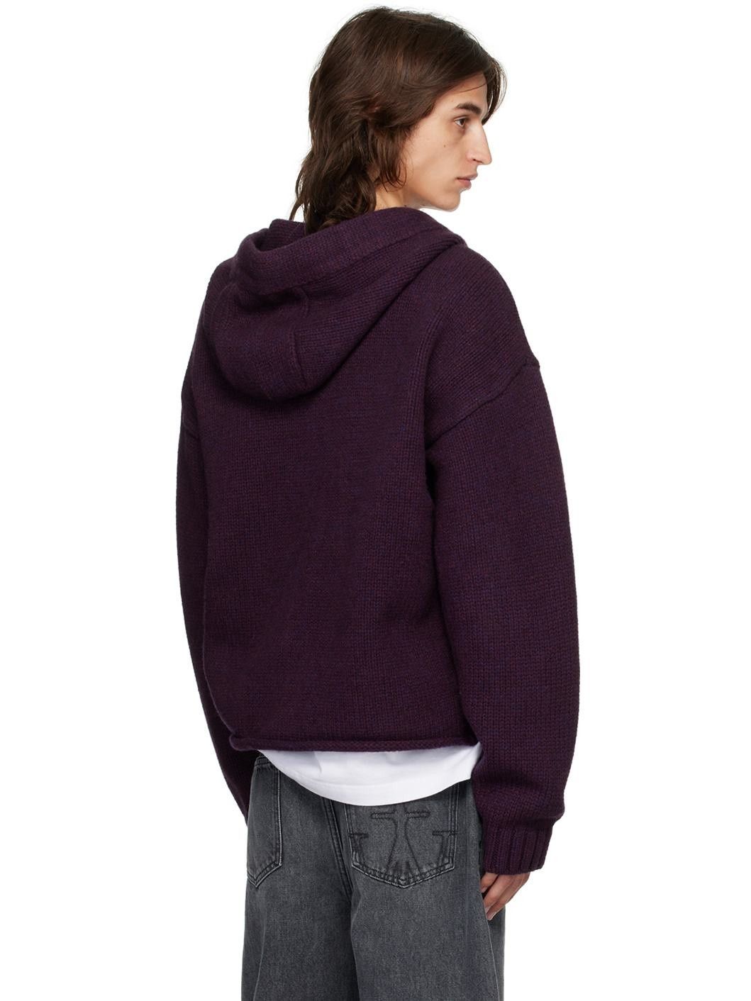 JW Anderson AW24 Purple Anchor zip knitted sweater hoodie Size US M / EU 48-50 / 2 - 7 Thumbnail