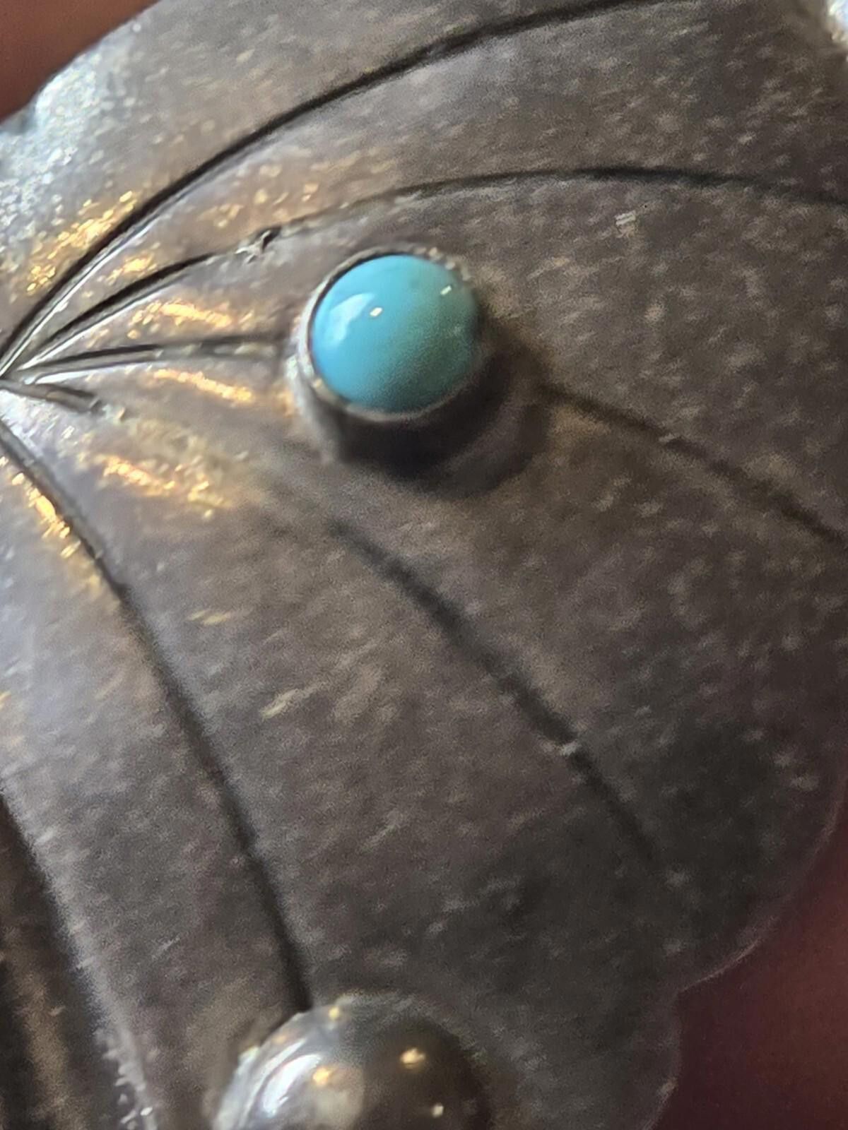 The Unbranded Brand Stunning antique vtg. Mexico sterling 925 turquoise brooch Size ONE SIZE - 8 Thumbnail