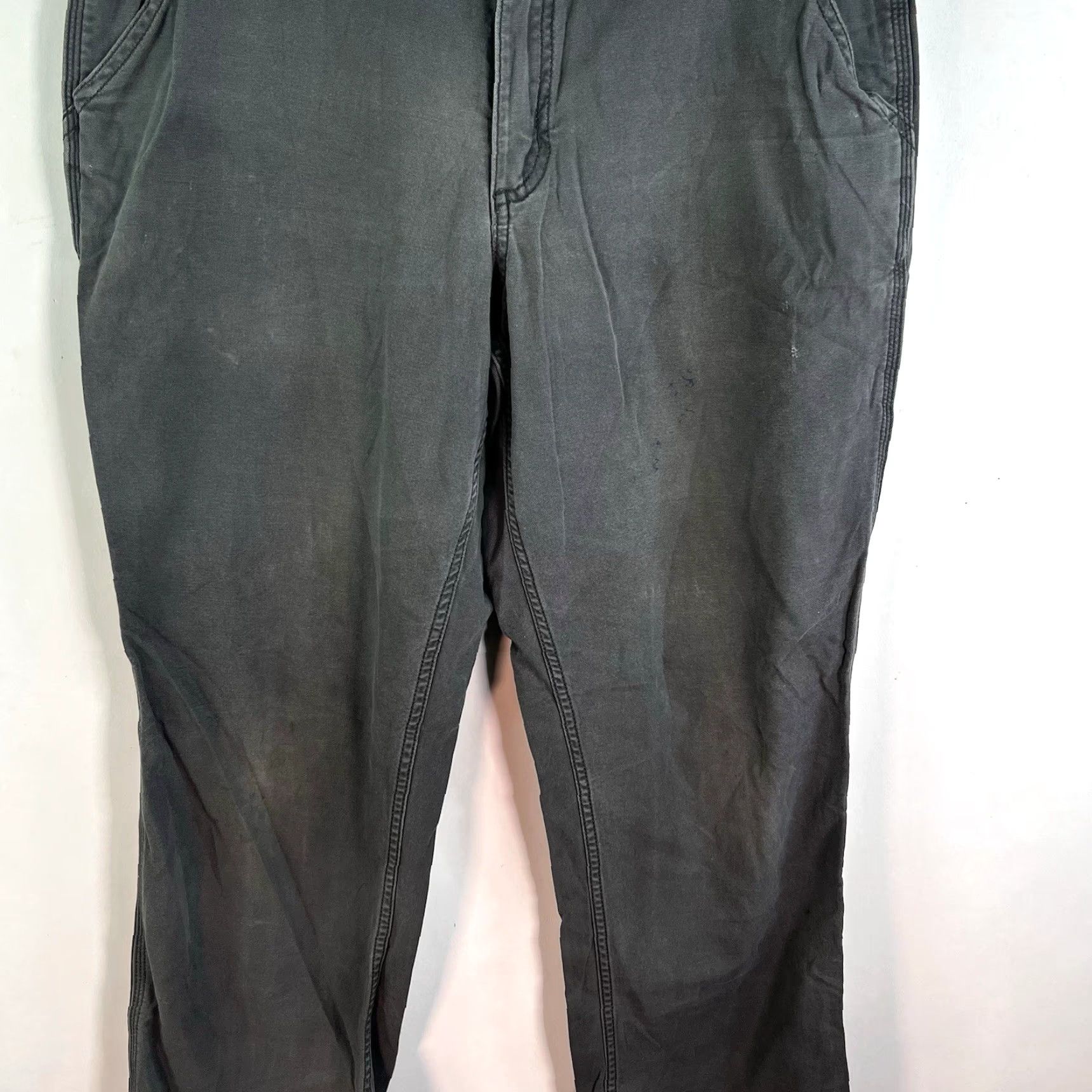 Carhartt VINTAGE Carhartt Rugged Flex Carpenter Pants Mens 34x32 Gray Canvas 5-Pocket Relaxed Straight Workwear, 90s Grunge Theme Size US 34 / EU 50 - 3 Thumbnail