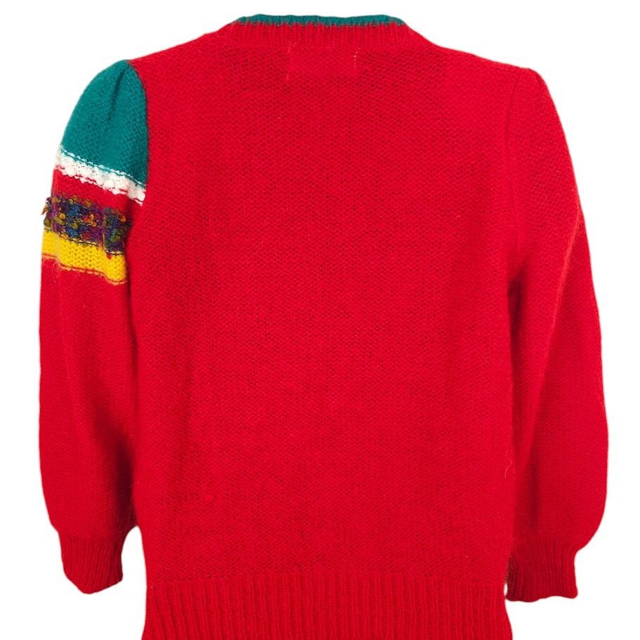 Vintage Vintage Abstract Sweater Womens Size Small Red Fuzzy Size S / US 4 / IT 40 - 3 Thumbnail