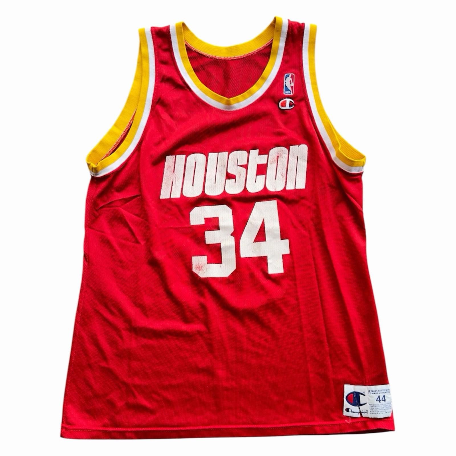 Champion Hakeem Olajuwon 34 Houston Rockets Champion NBA Jersey Sz 44 Size ONE SIZE - 1 Thumbnail