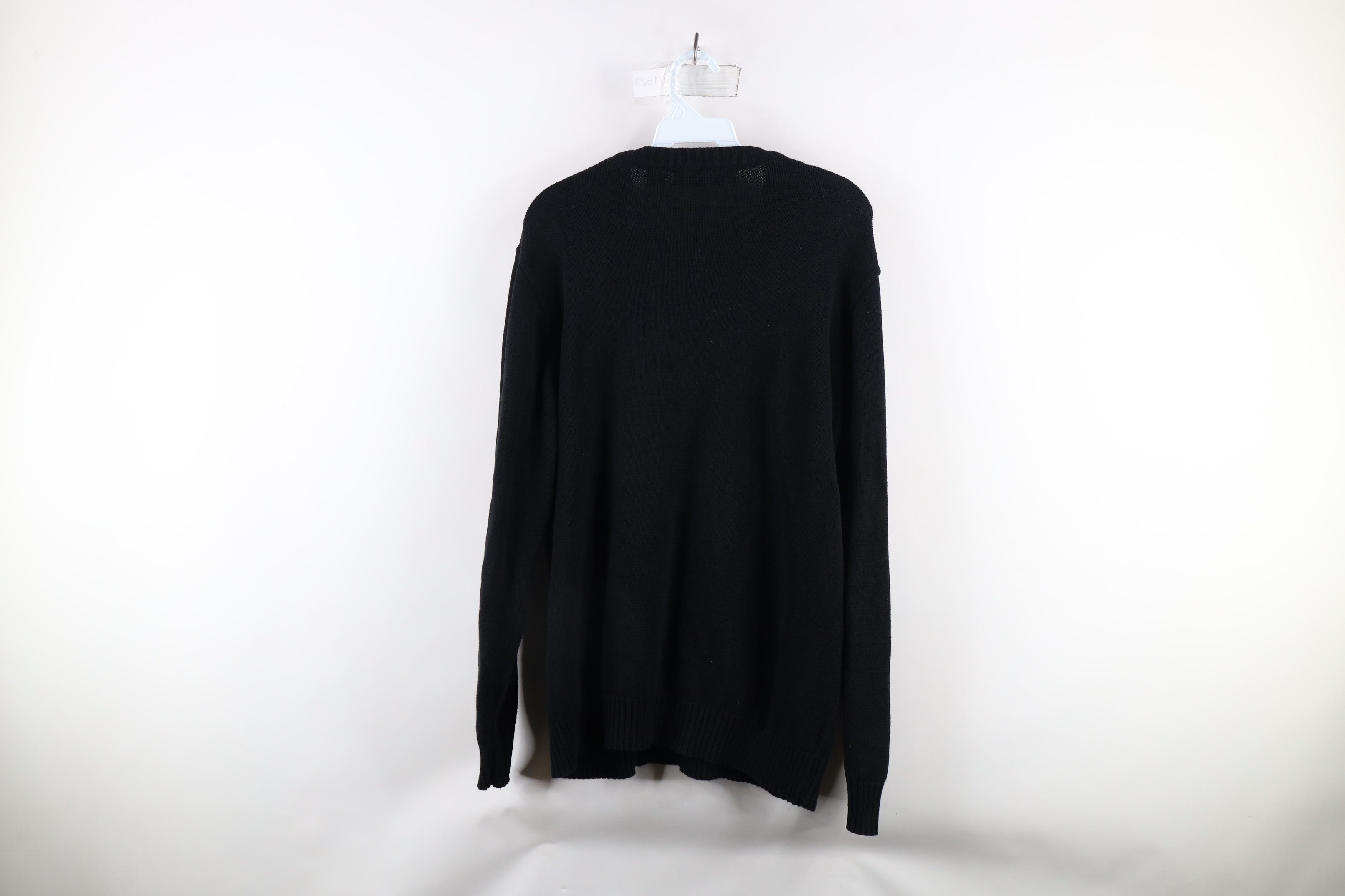 Vintage Vintage 90s Streetwear Cable Knit Crewneck Sweater Black Size US L / EU 52-54 / 3 - 5 Thumbnail