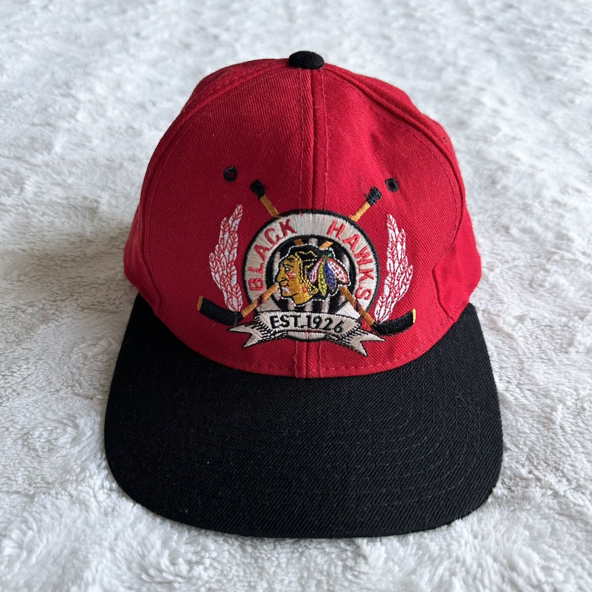 Starter Vintage Chicago Blackhawks Snapback Hat Red Starter Wool NHL Size ONE SIZE - 2 Thumbnail