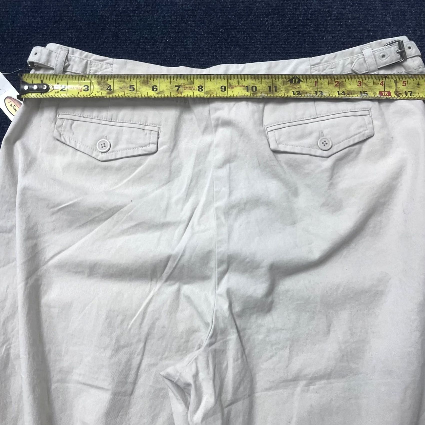 Talbots Talbots Pants Womens 16 Beige Khaki Chino Straight Leg Stretch Cotton Side Tabs Adjustable Waist Pockets Zip 28.5in Inseam Mens Womens Girls? Size 38" / US 16 / IT 52 - 5 Thumbnail
