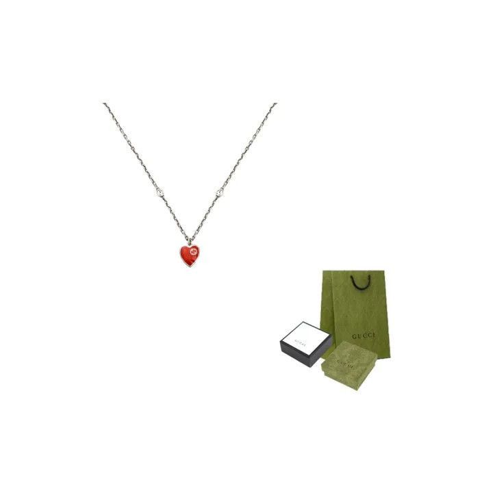 Gucci Gucci Heart Pendant Silver Necklace-2507 Size ONE SIZE - 1 Thumbnail