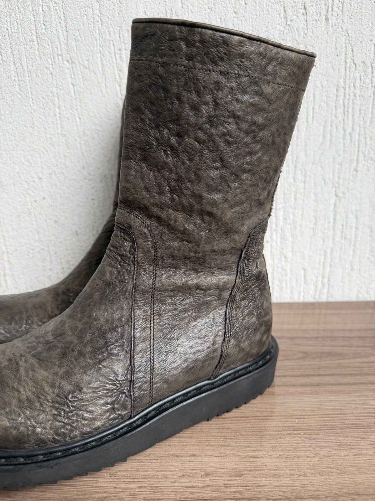 Rick Owens Dust AW12 crinkled leather creeper boot Size US 8.5 / EU 41-42 - 15 Thumbnail
