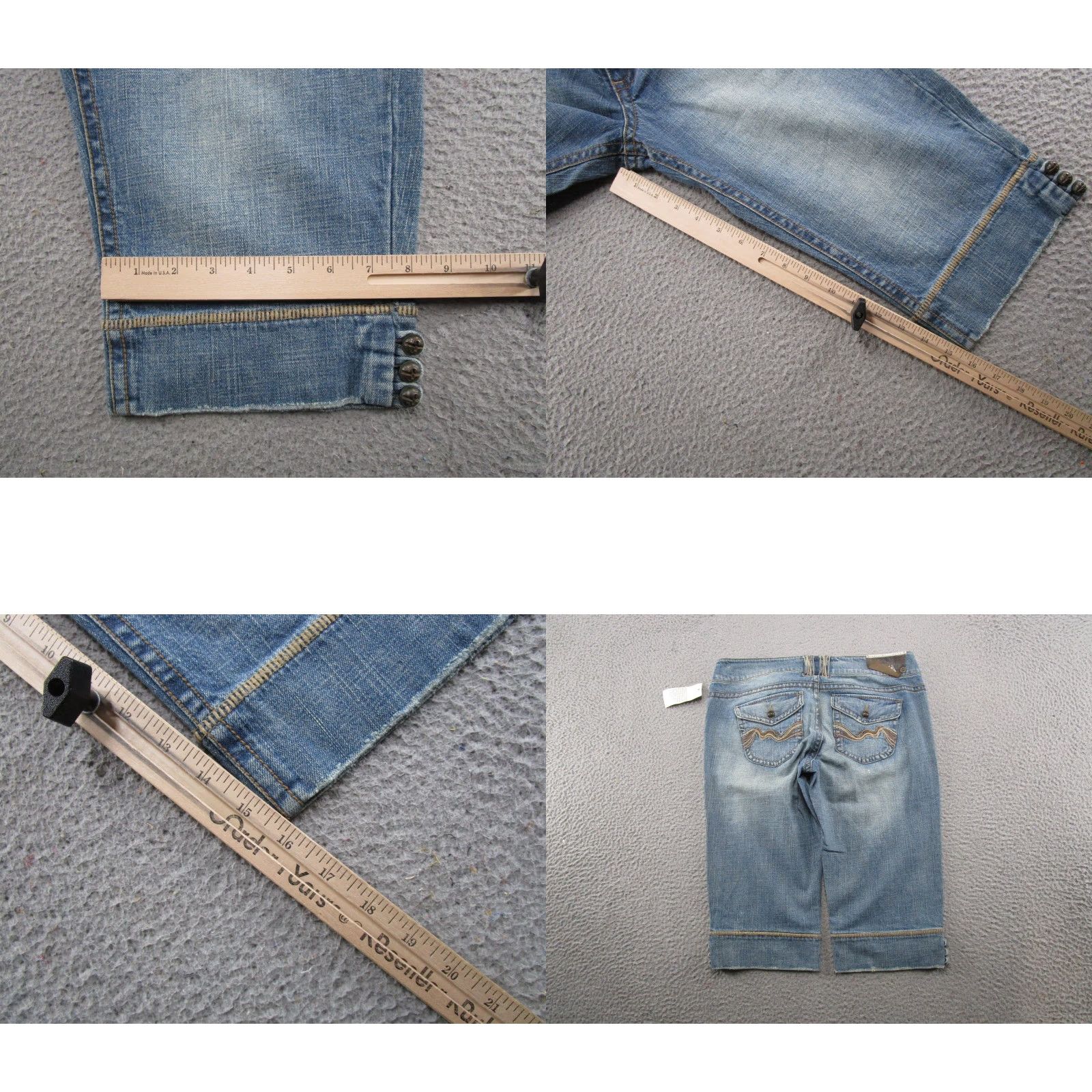 Vintage Vintage Capri Denim Crop Jeans Size 13 NEW Cotton Spandex Blue 5-Pocket Capris Women-Stright Fit Cro p Style Casual Pants Girls/Mens Size 34" / US 12 / IT 48 - 8 Thumbnail