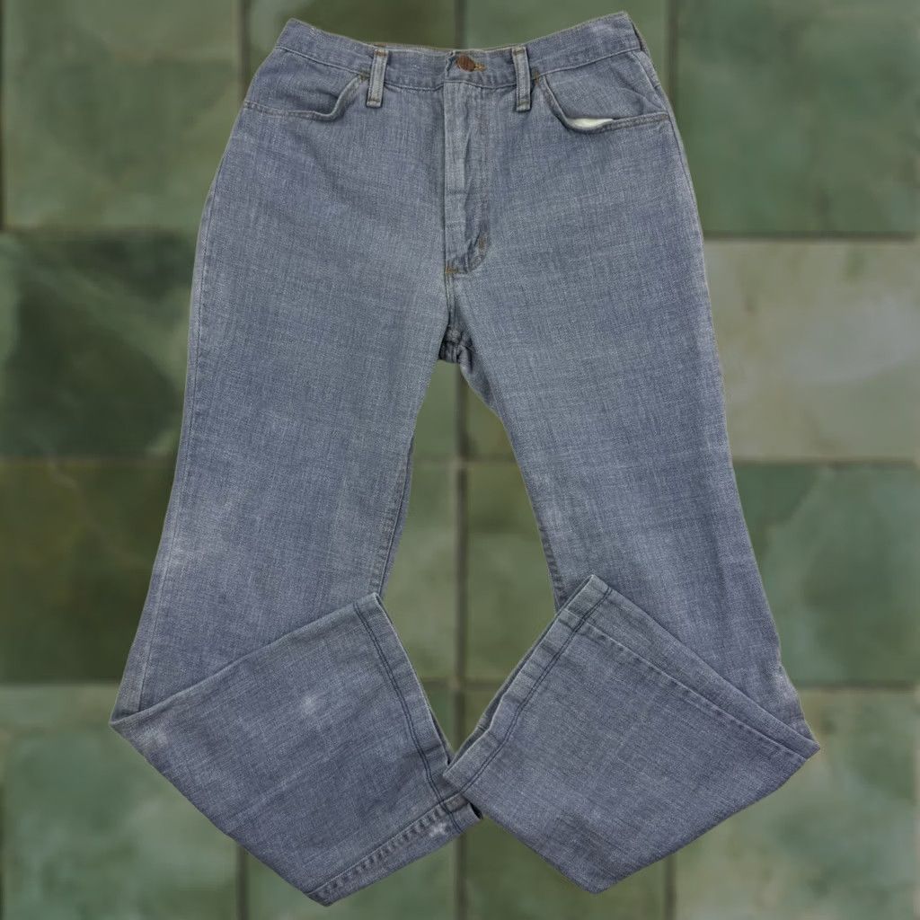 Wrangler VINTAGE Wrangler Bootcut Jeans Womens 26x27 80s 70s Hipster Hippie Faded Repairs Size 26" / US 2 / IT 38 - 1 Thumbnail