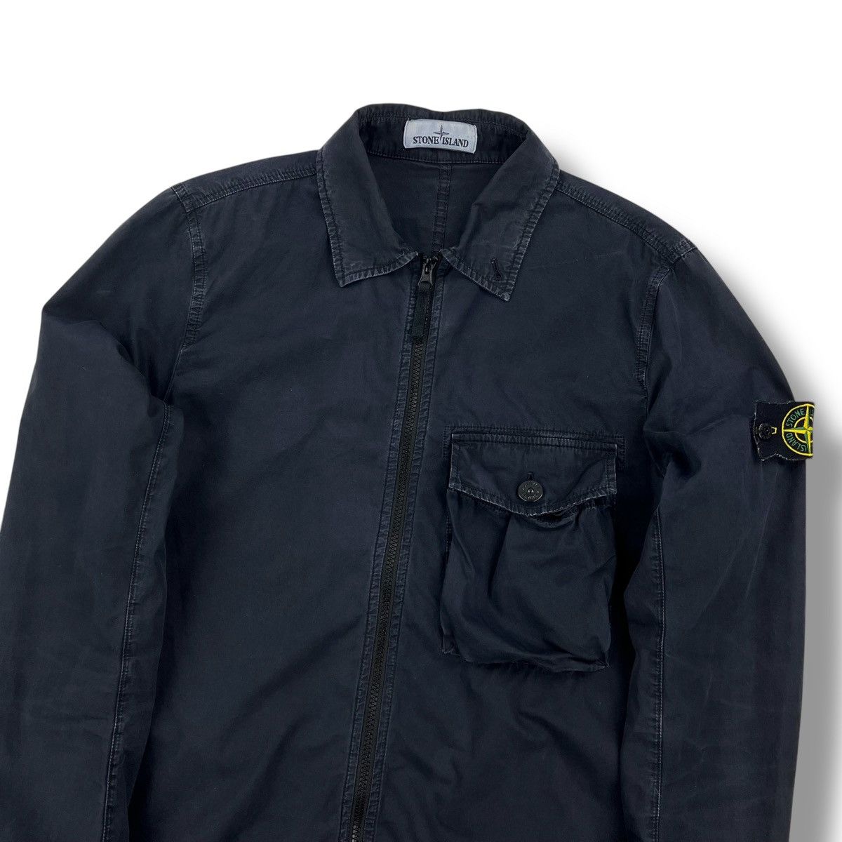 Stone Island Stone Island Navy Front Pocket Overshirt Jacket Size US S / EU 44-46 / 1 - 1 Thumbnail