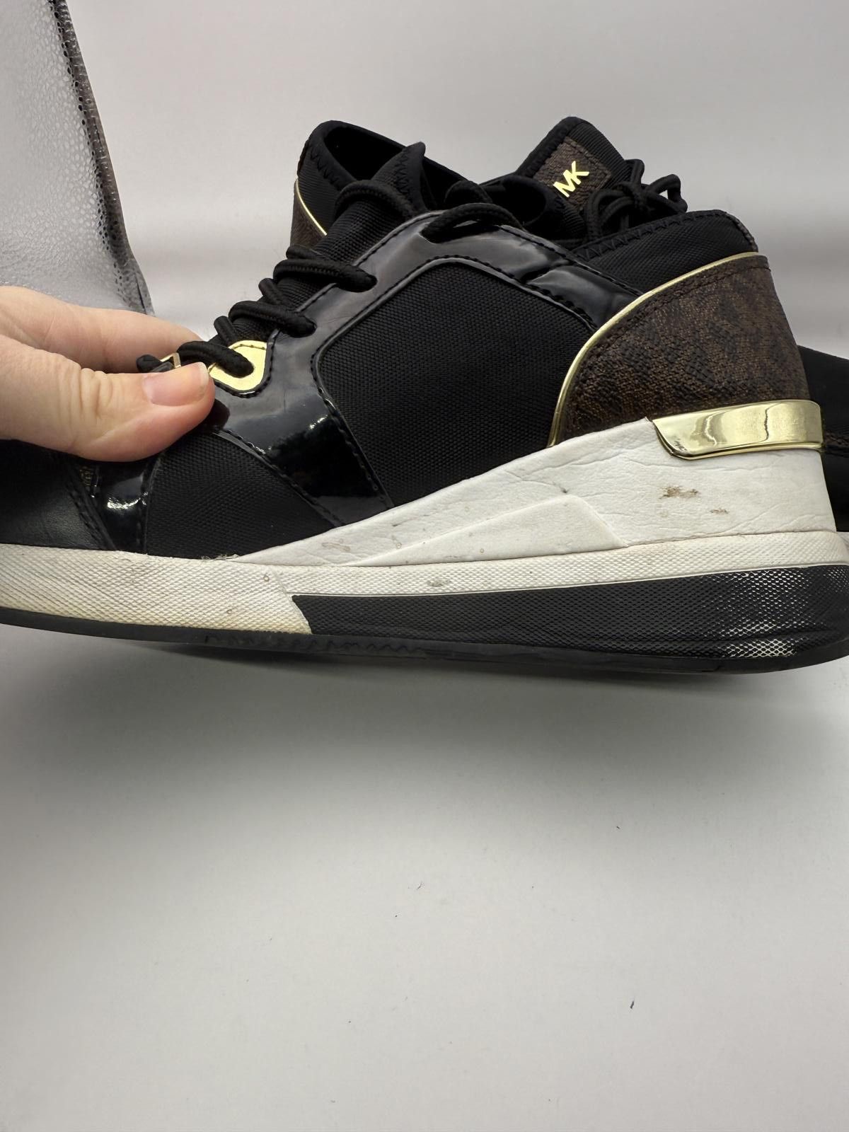 Michael Kors Michael Kors Women's Black and Gold Wedge Sneakers 8.5 Size US 8.5 / IT 38.5 - 9 Thumbnail