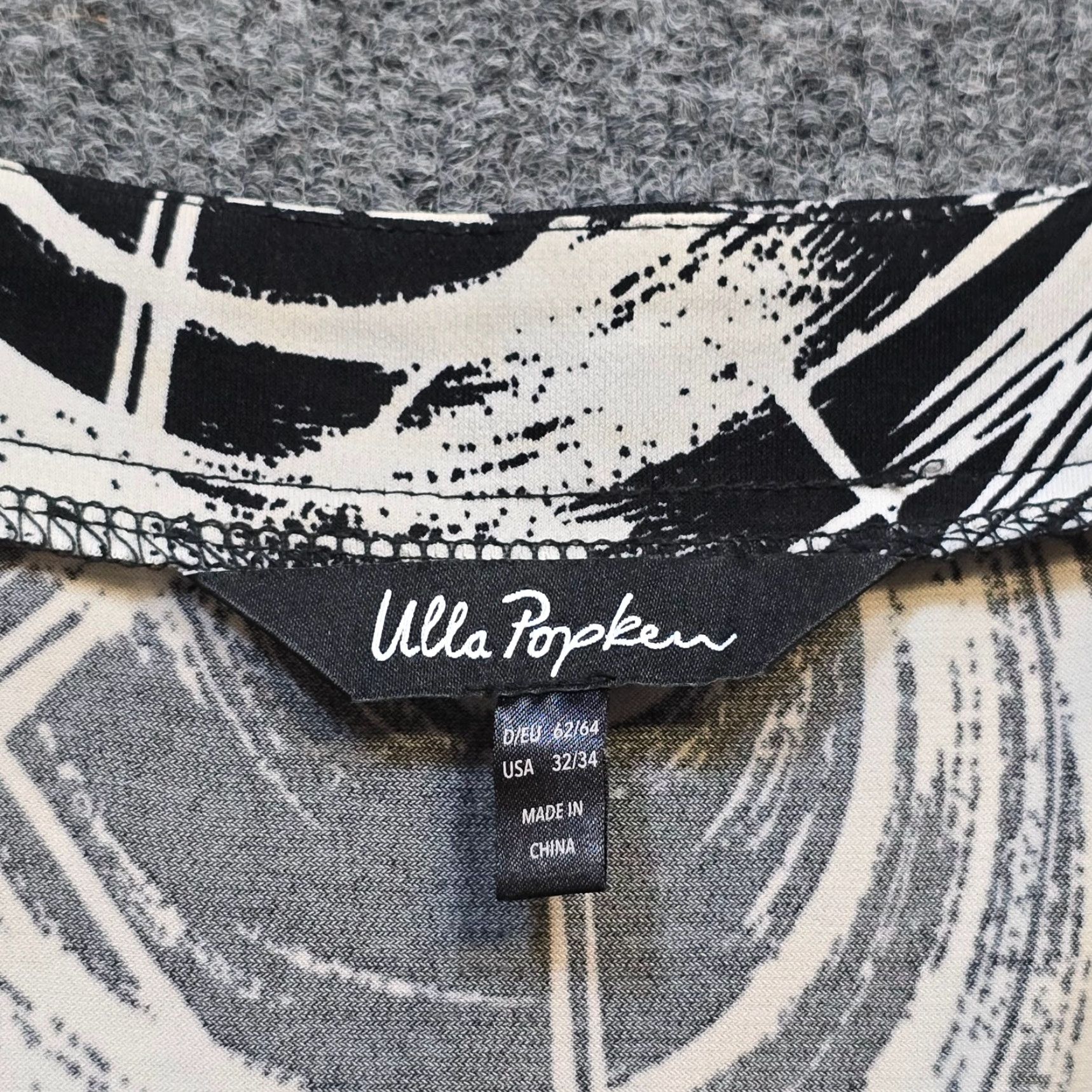 Vintage VINTAGE Ulla Popken Top Womens 32 Black Artsy Abstract 3/4 Sleeve Casual Shirt Womens Plus 32 Black Art Theme Stretch Size XXS / US 00 / IT 34 - 3 Thumbnail