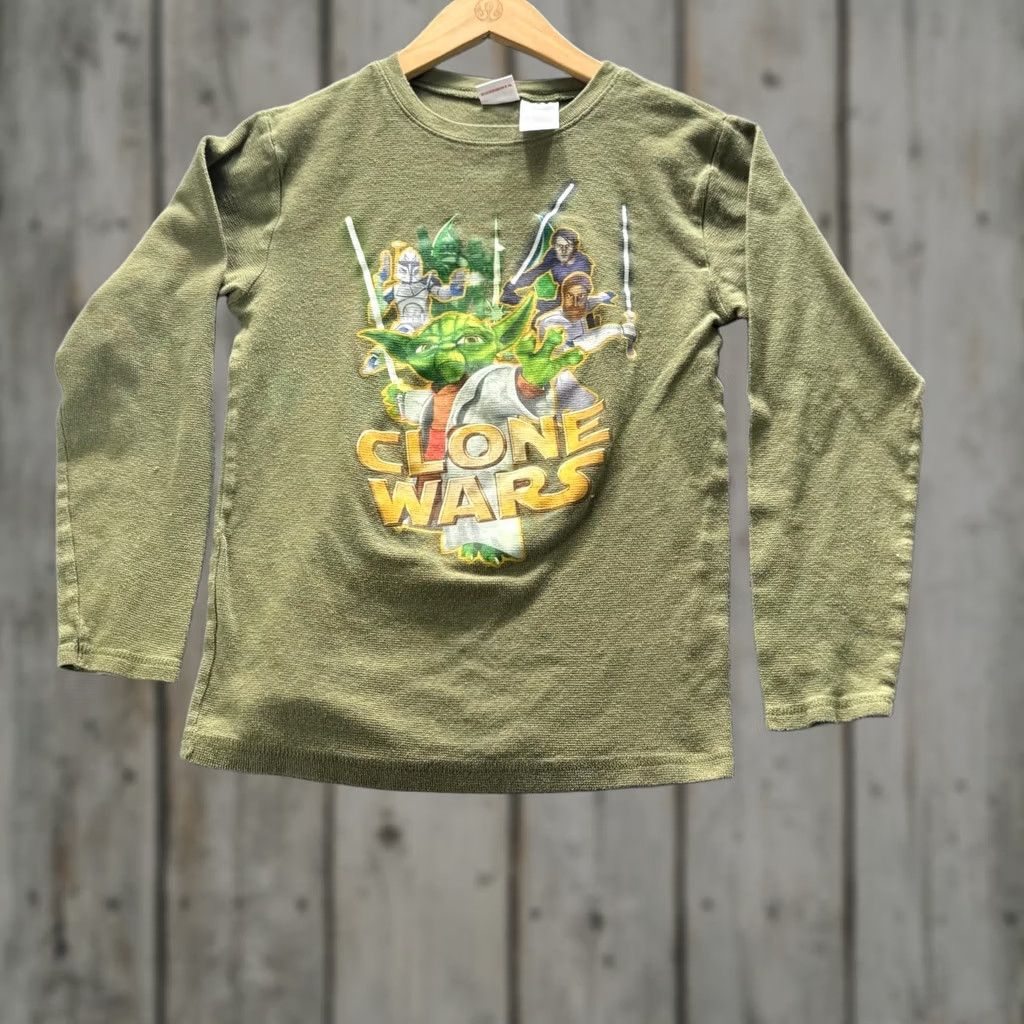 Star Wars VINTAGE? No. Wait—Provide optimized title: Star Wars Shirt Teens M Green Clone Wars Yoda Graphic Tee Long Sleeve Crewneck Size US M / EU 48-50 / 2 - 1 Thumbnail