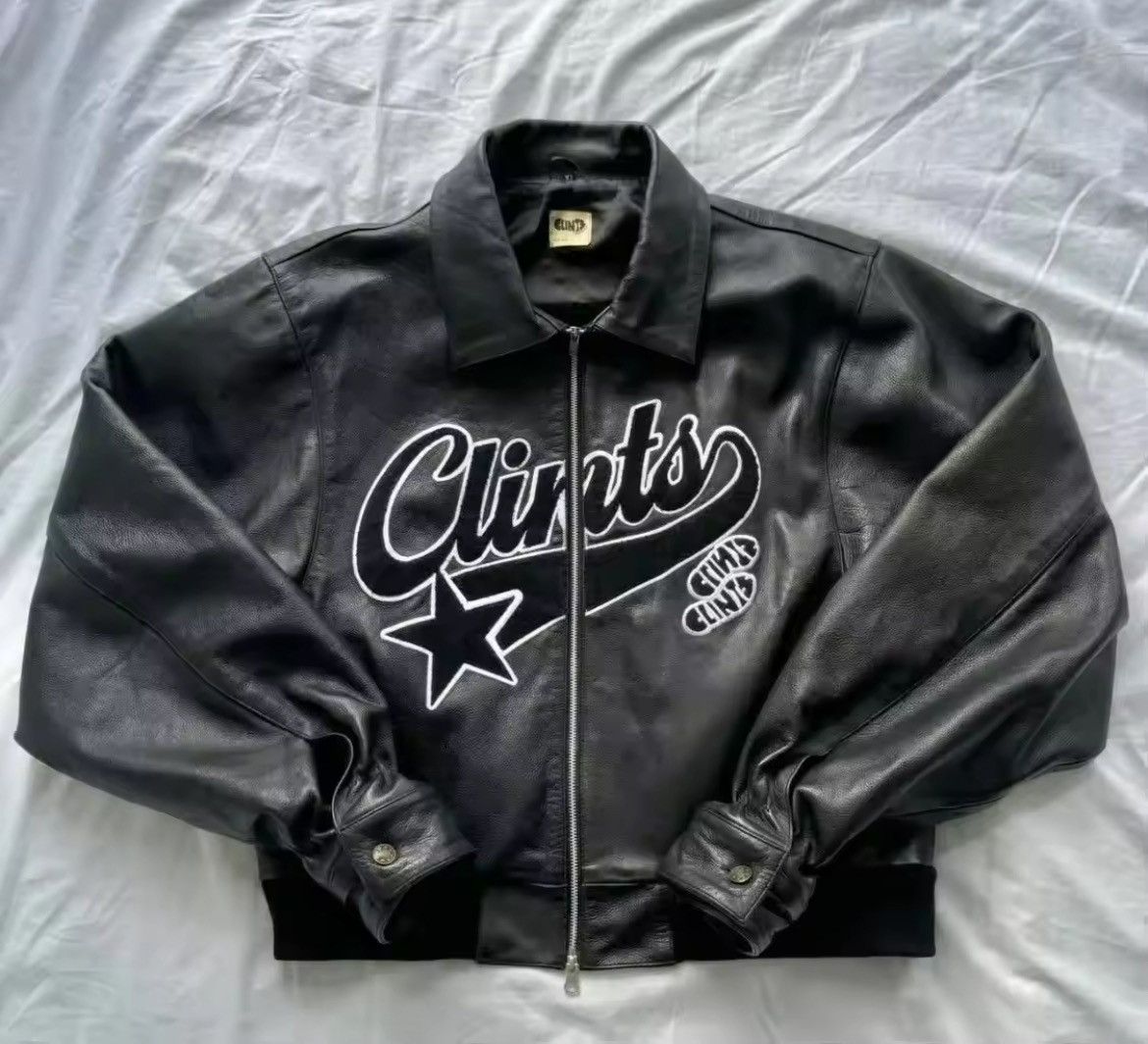 Japanese Brand Vintage Clint's Leather Bomber Letterman Jacket Size US XL / EU 56 / 4 - 3 Thumbnail