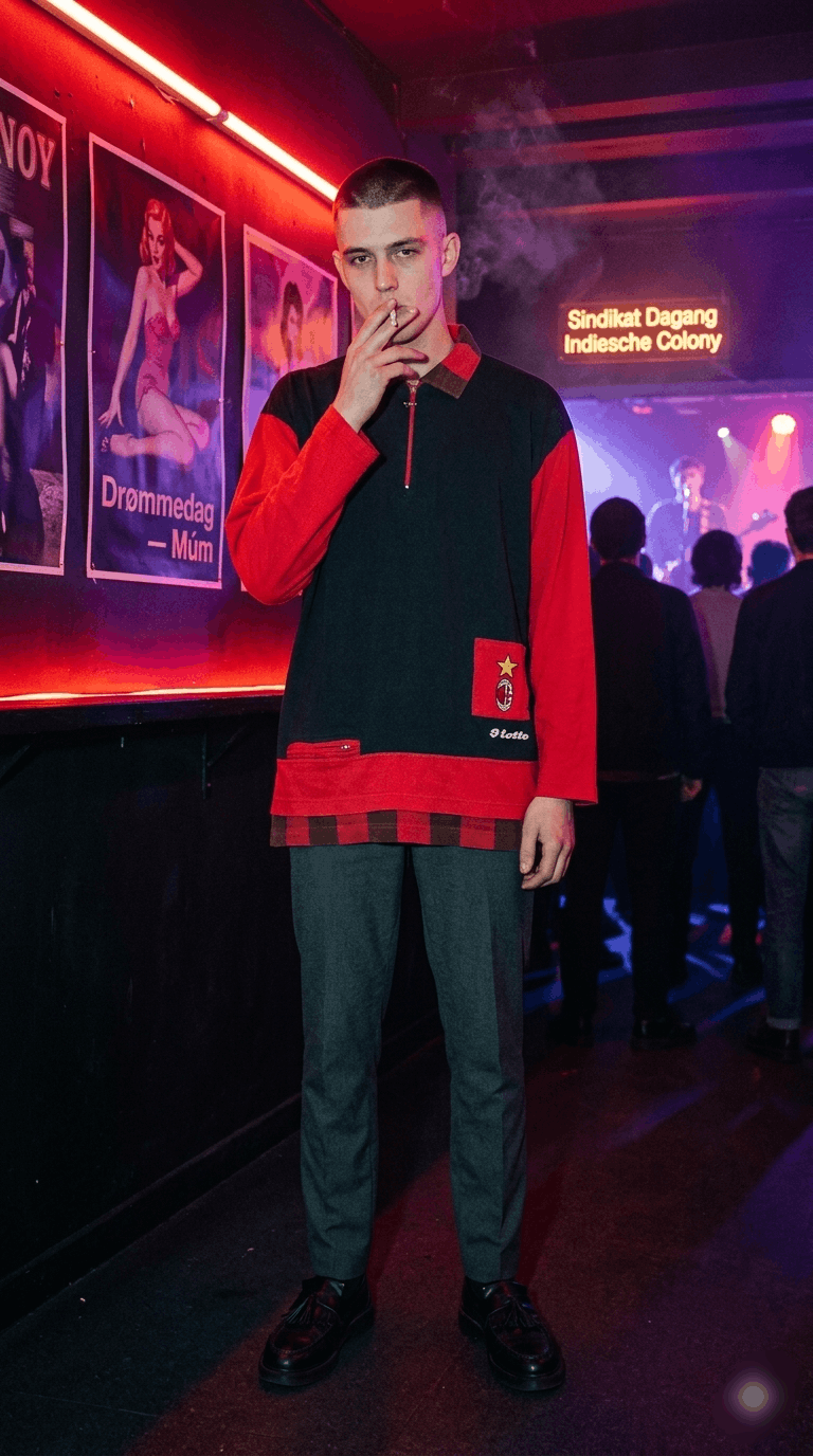 Lotto Sport Rare Vintage 90s Lotto x AC Milan Half-Zip Sweatshirt Size US L / EU 52-54 / 3 - 2 Thumbnail