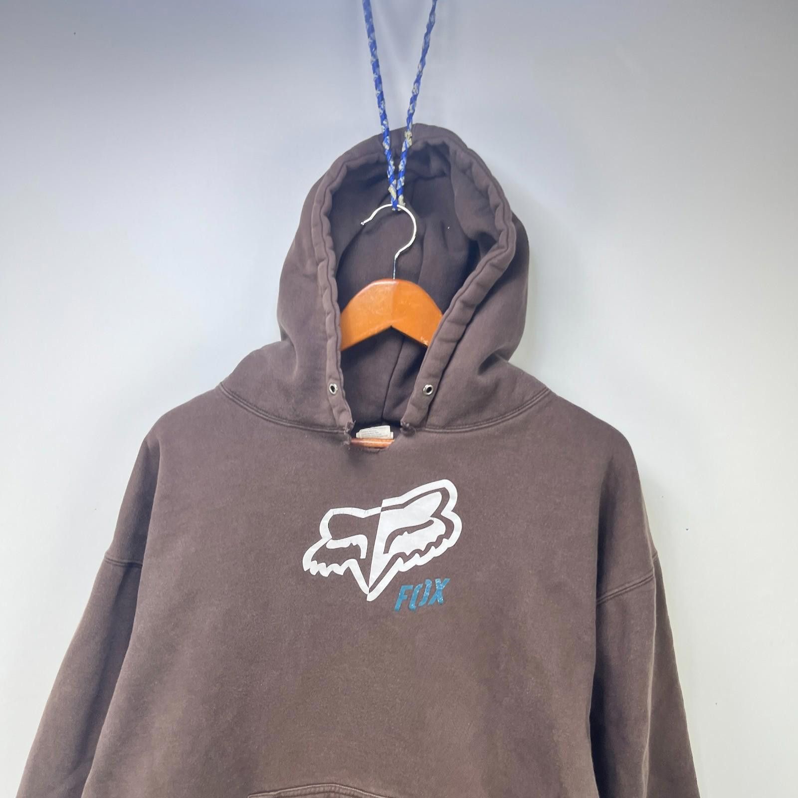 Fox Racing Vintage 90s Fox Racing Hoodie Brown XL Size US XL / EU 56 / 4 - 2 Thumbnail