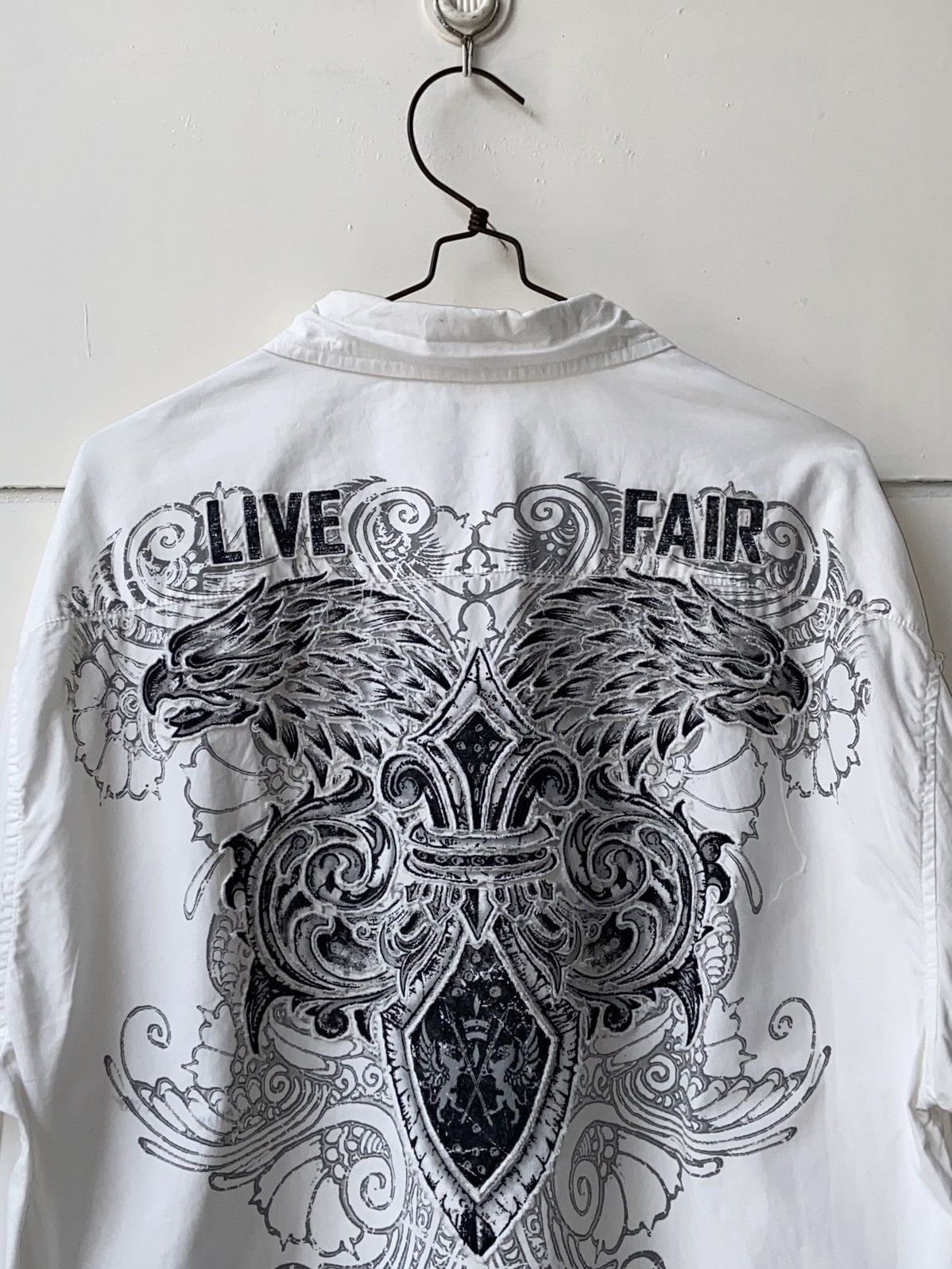 Issey Miyake × Japanese Brand × Vintage PREPOTENTE White Motive Shirt Size US L / EU 52-54 / 3 - 8 Thumbnail