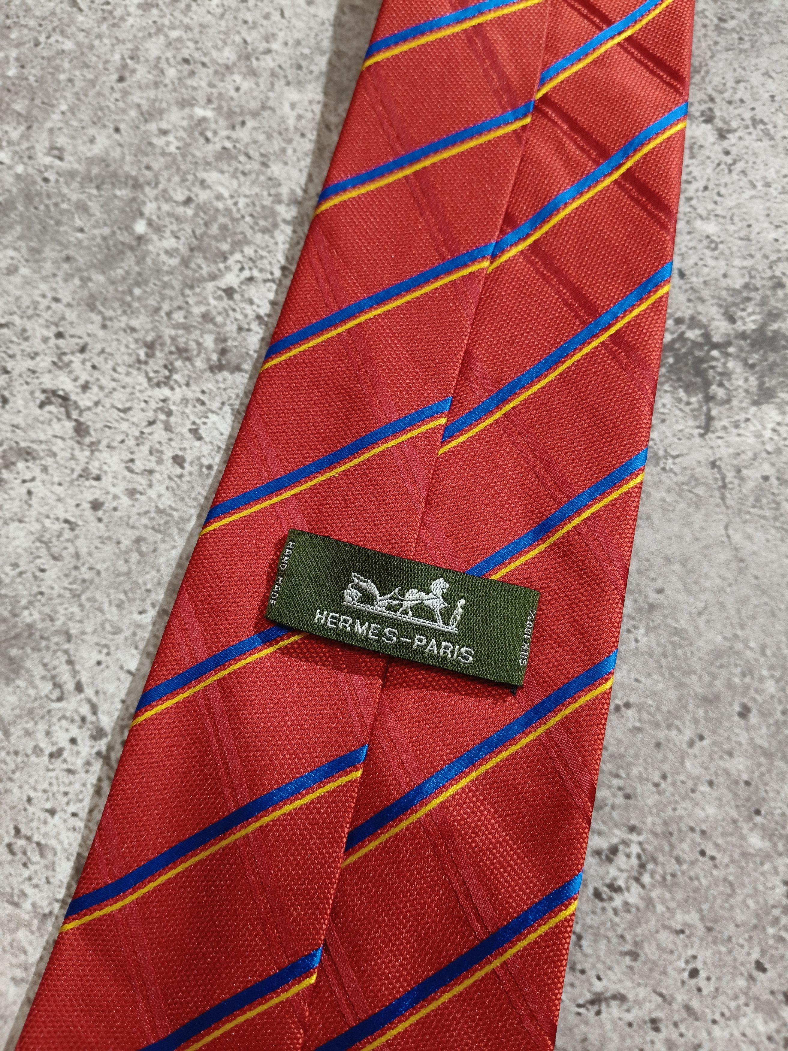 Hermes Hermes Silk Tie Red Size ONE SIZE - 6 Thumbnail