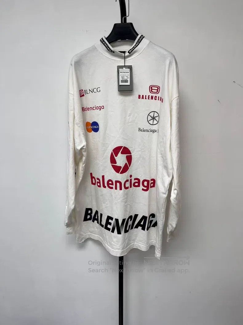 Balenciaga Balenciaga Letter Printed Plain Knit Long Sleeve T-Shirt Size US S / EU 44-46 / 1 - 1 Thumbnail