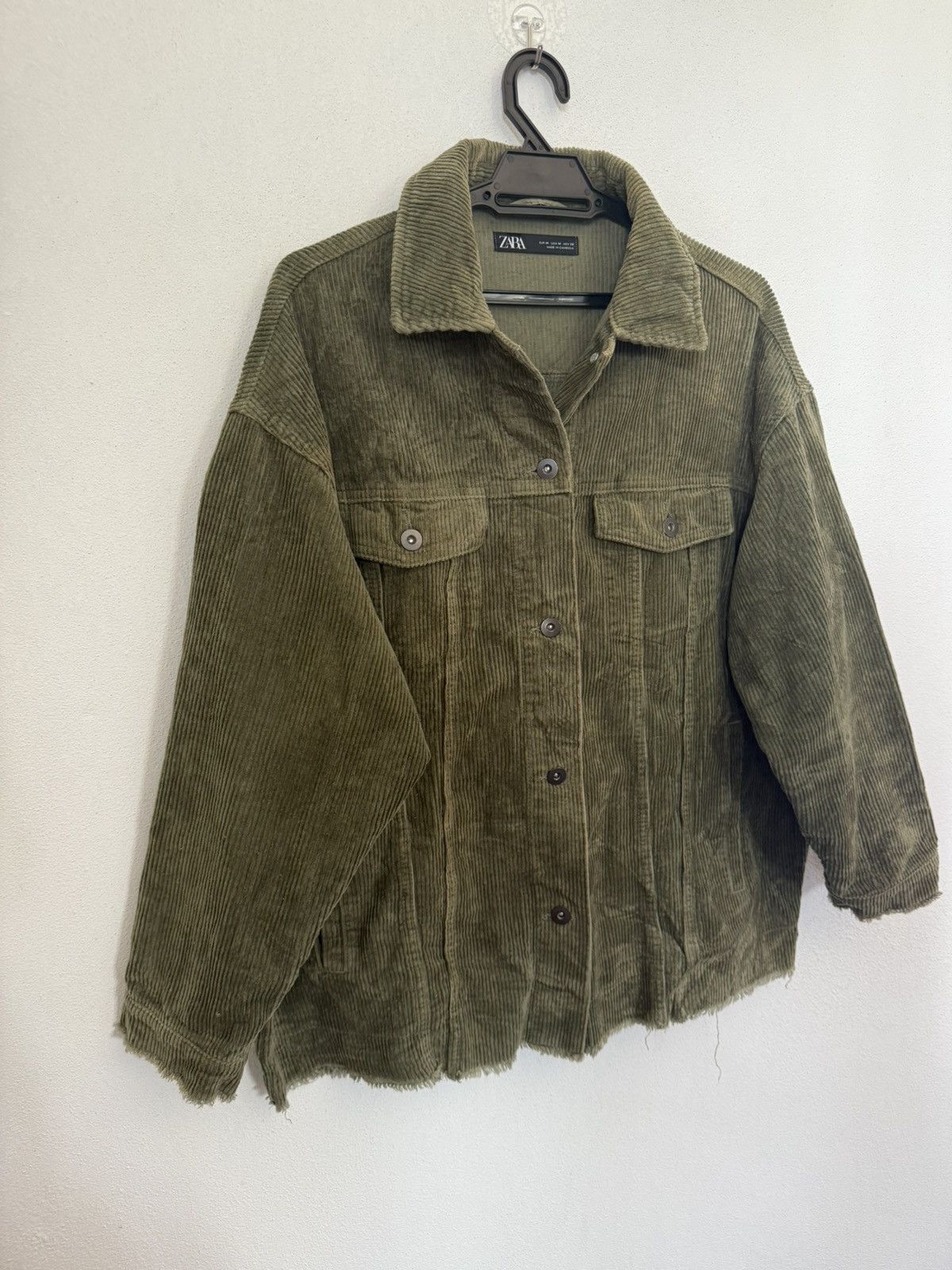 Zara BINDING Zara Corduroy Green Jacket Oversized Style Size US M / EU 48-50 / 2 - 3 Thumbnail