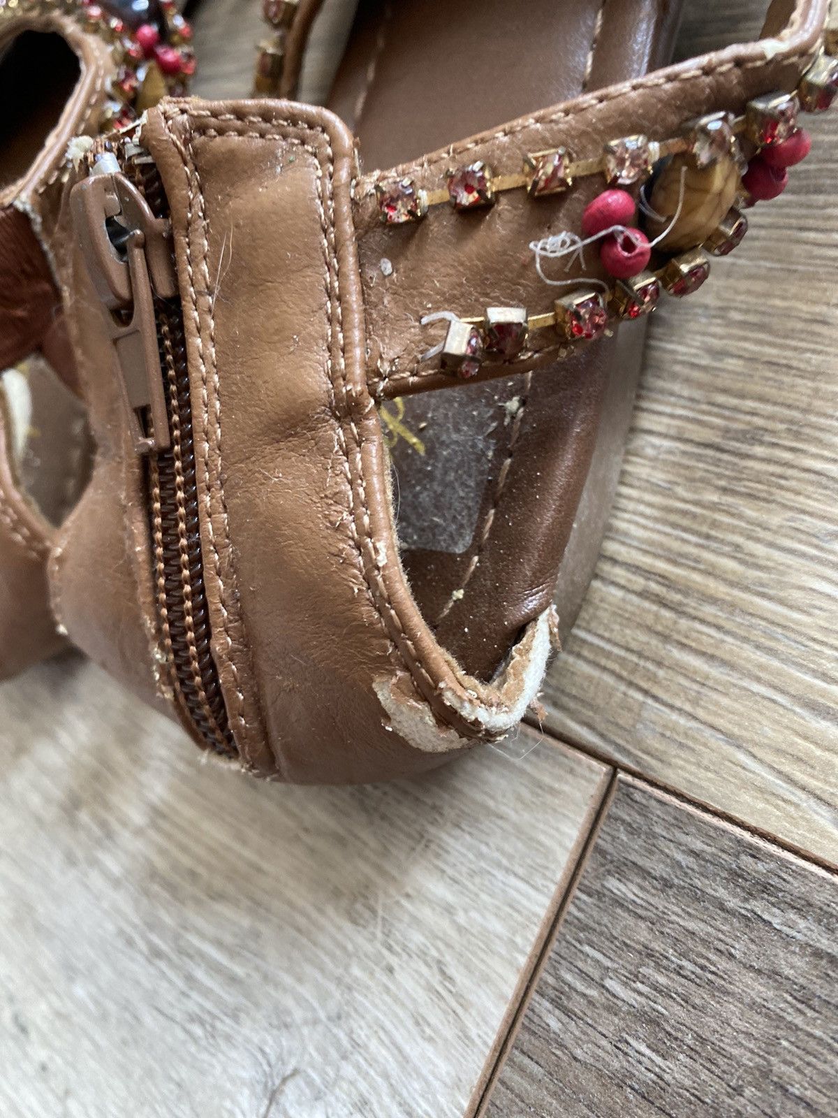 Other VINTAGE PAPRIKA BEADED EMBELLISHED SANDALS Size US 7 / IT 37 - 8 Thumbnail