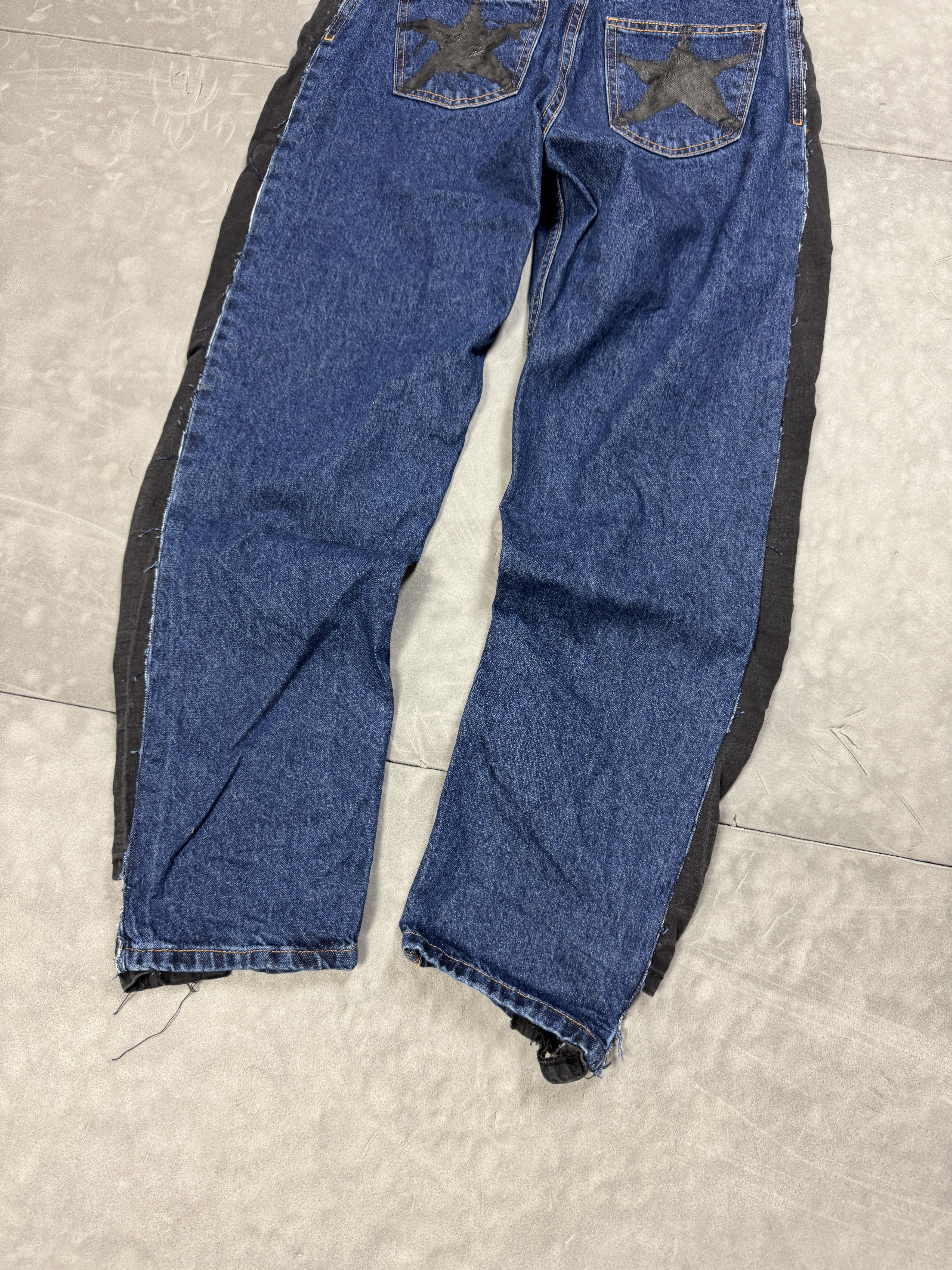 Vintage Custom 2-in-1 Distressed Washed Denim Jeans (S) y2k 90s Size 27" / US 4 / IT 40 - 9 Thumbnail