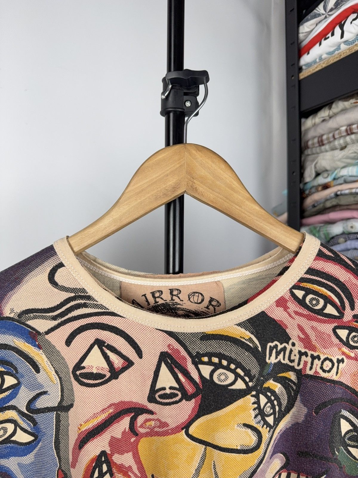 Vintage Mirror Graphic T-Shirt All Over Print Picasso-Inspired Art Size US L / EU 52-54 / 3 - 2 Thumbnail
