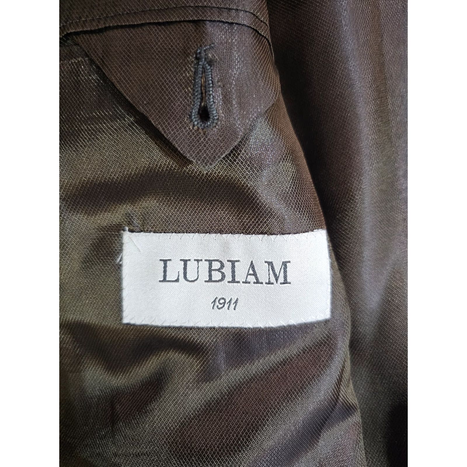 Lubiam VINTAGE Lubiam 1911 Herringbone Cashmere Lana Wool Blend Blazer/Sport Coat Mens Sz 44 Lg Brown Size 44R - 7 Thumbnail